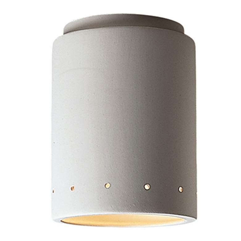 Image 1 Radiance Cylinder 6.5 inch Bisque LED Flush Mount With Perfs