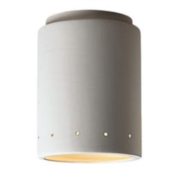 Radiance Cylinder 6.5" Bisque LED Flush Mount With Perfs
