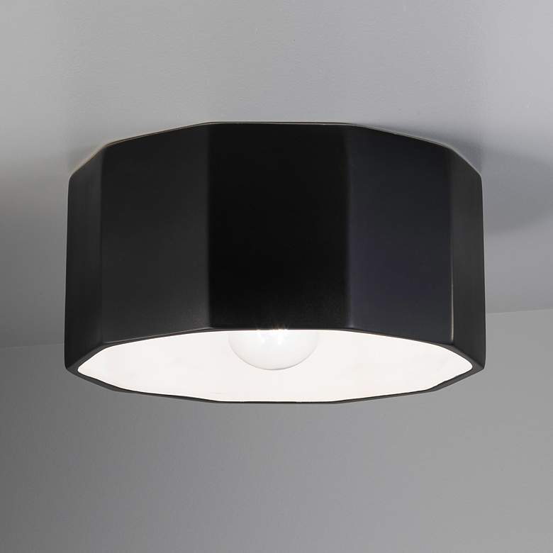 Image 1 Radiance Deca 12 1/4" Wide Carbon Matte Black Ceiling Light