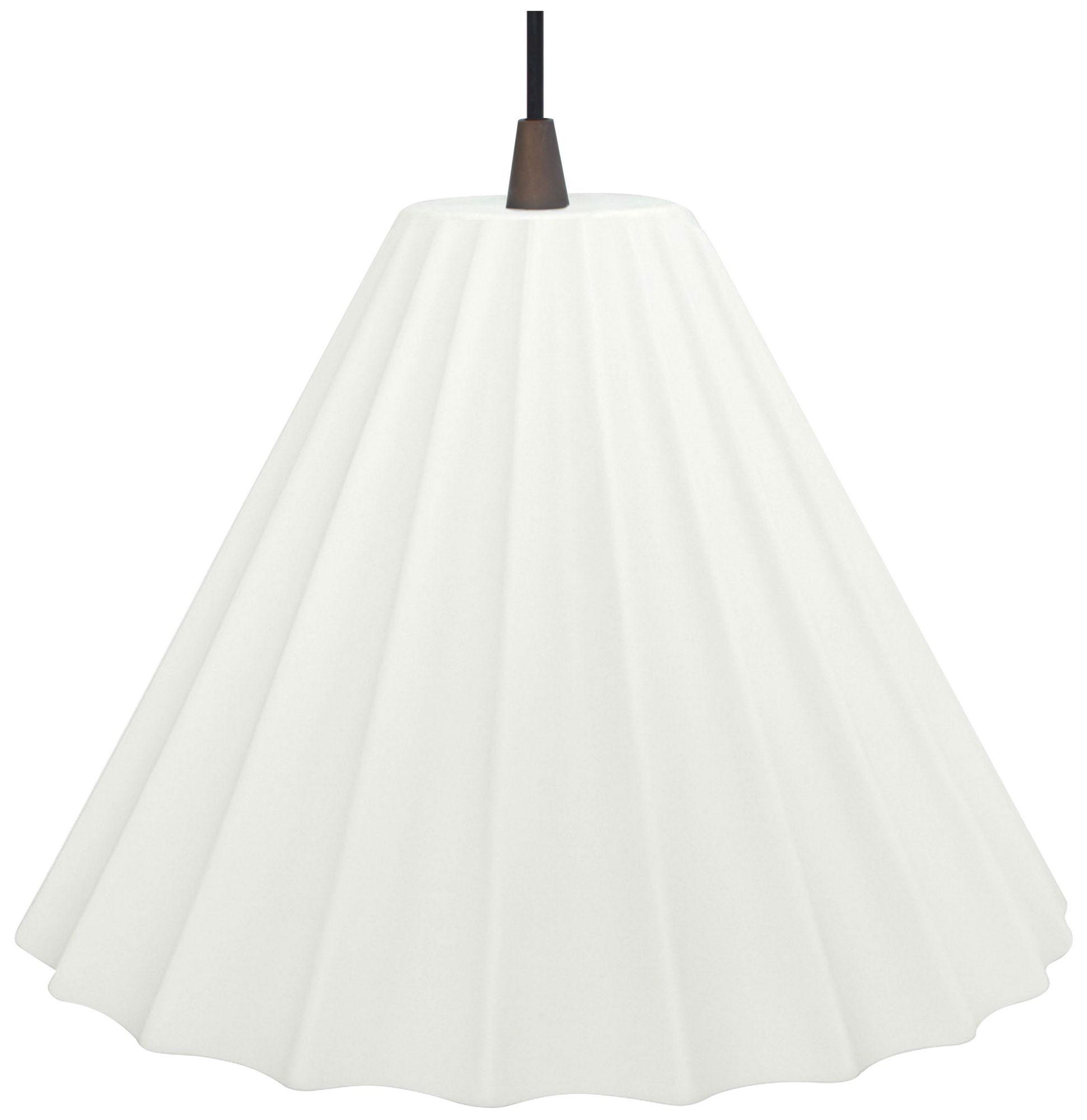 Image 3 Radiance Fluted 10.75" Wide Bisque LED Pendant With Black Cord more views