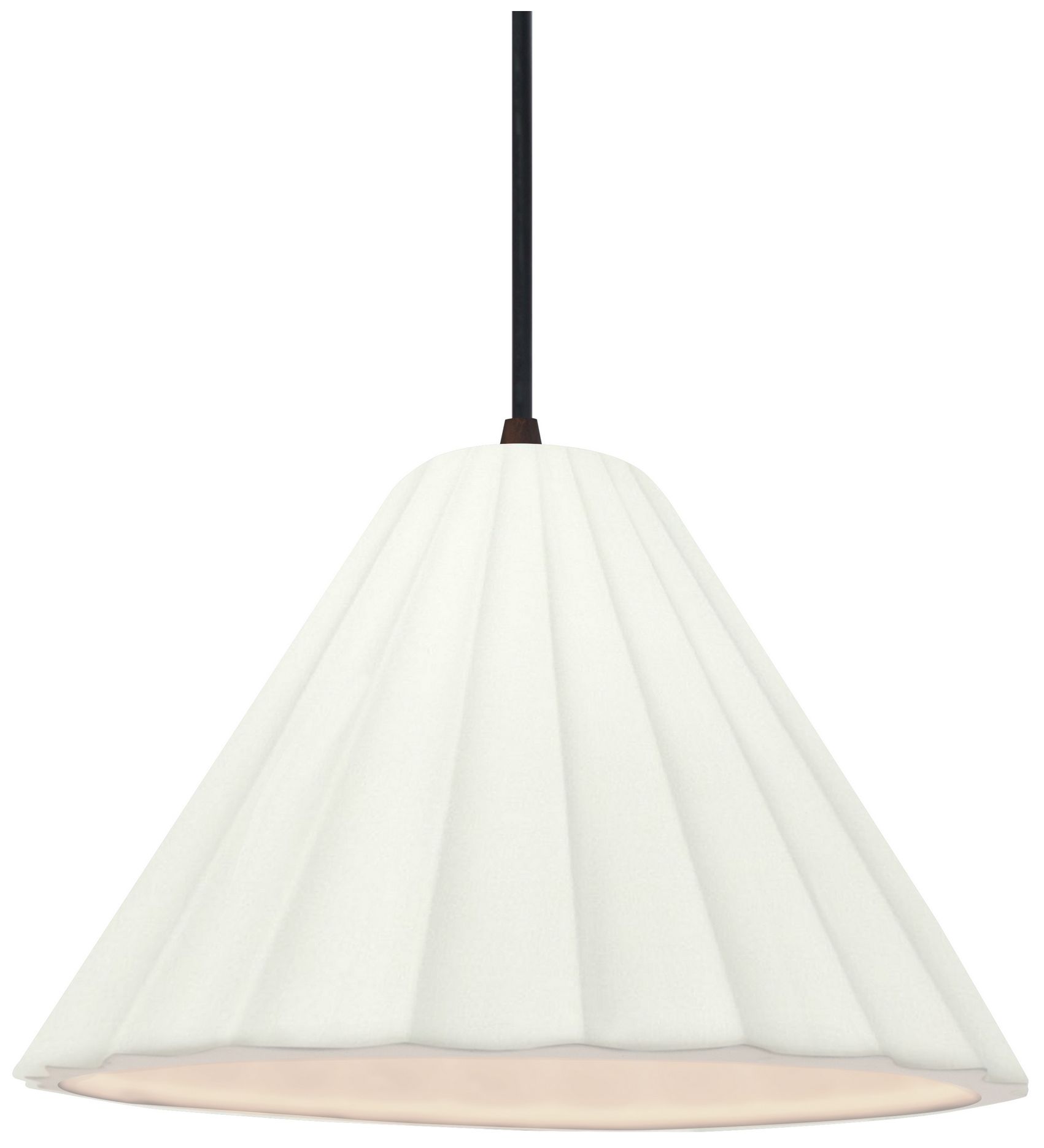 Radiance Fluted 10.75"W Bisque LED Pendant With Black Cord Made to Order