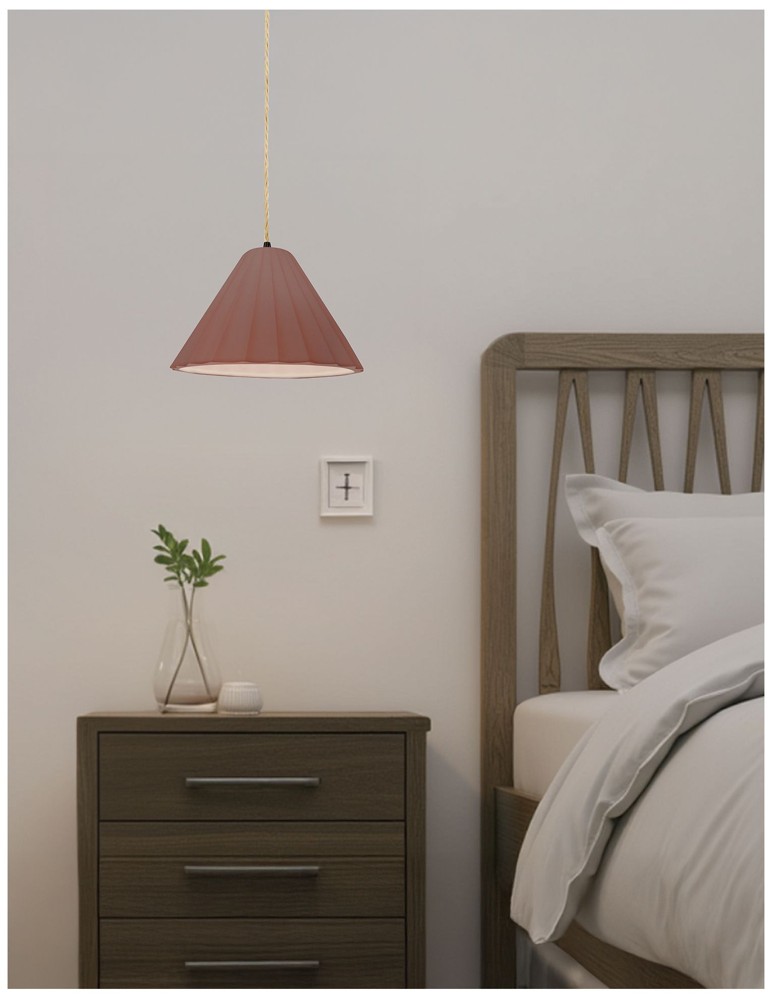 Image 4 Radiance Fluted 10.75" Wide Canyon Clay LED Pendant With Beige Twist Cord more views