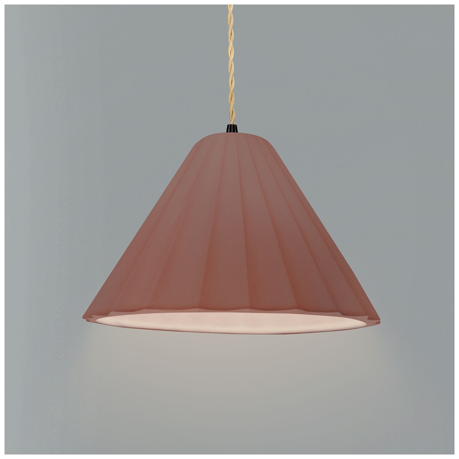 Radiance Fluted 10.75" Wide Canyon Clay LED Pendant With Beige Twist Cord