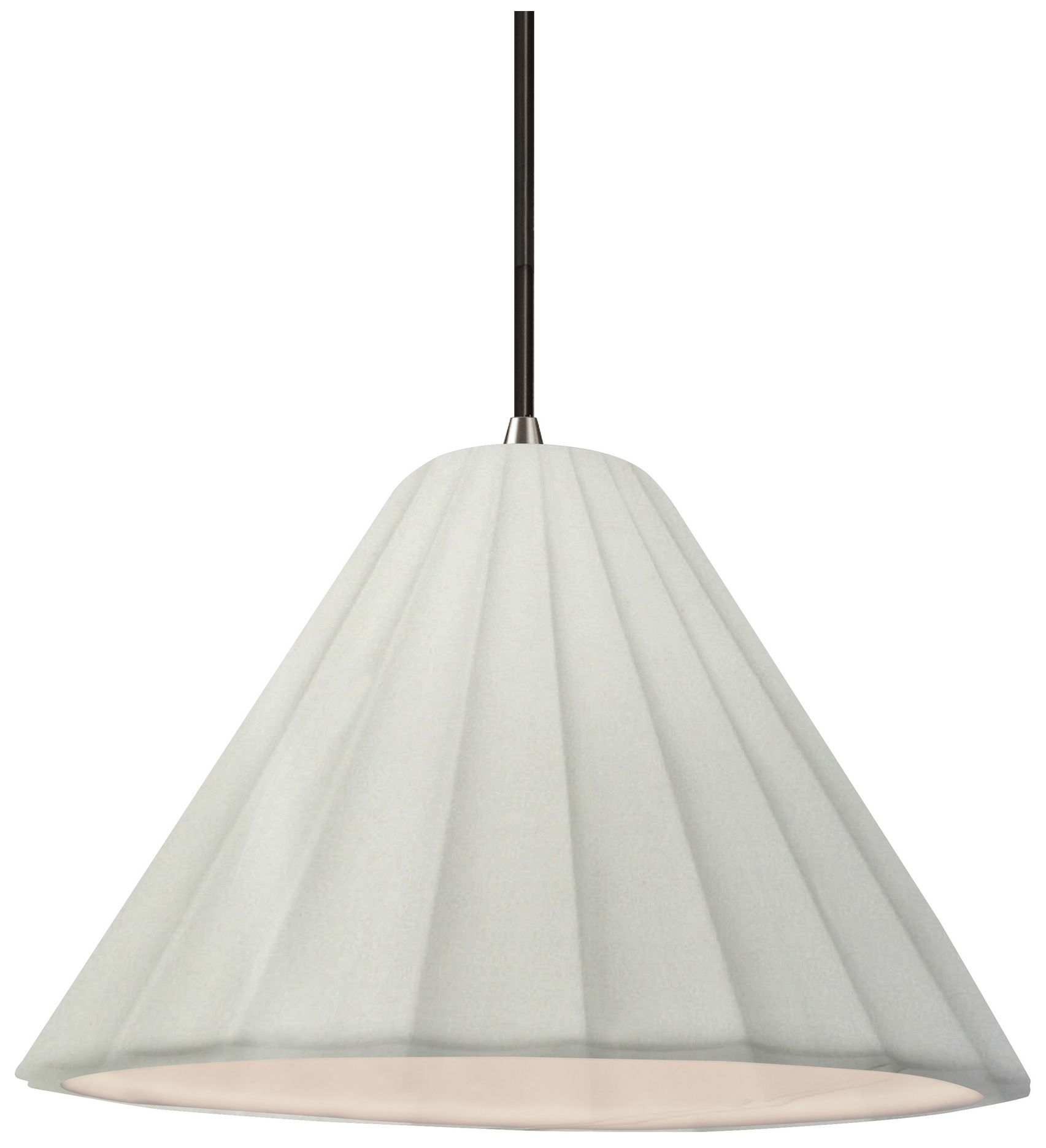 Radiance Fluted 10.75" Wide Matte White LED Pendant With Black Cord