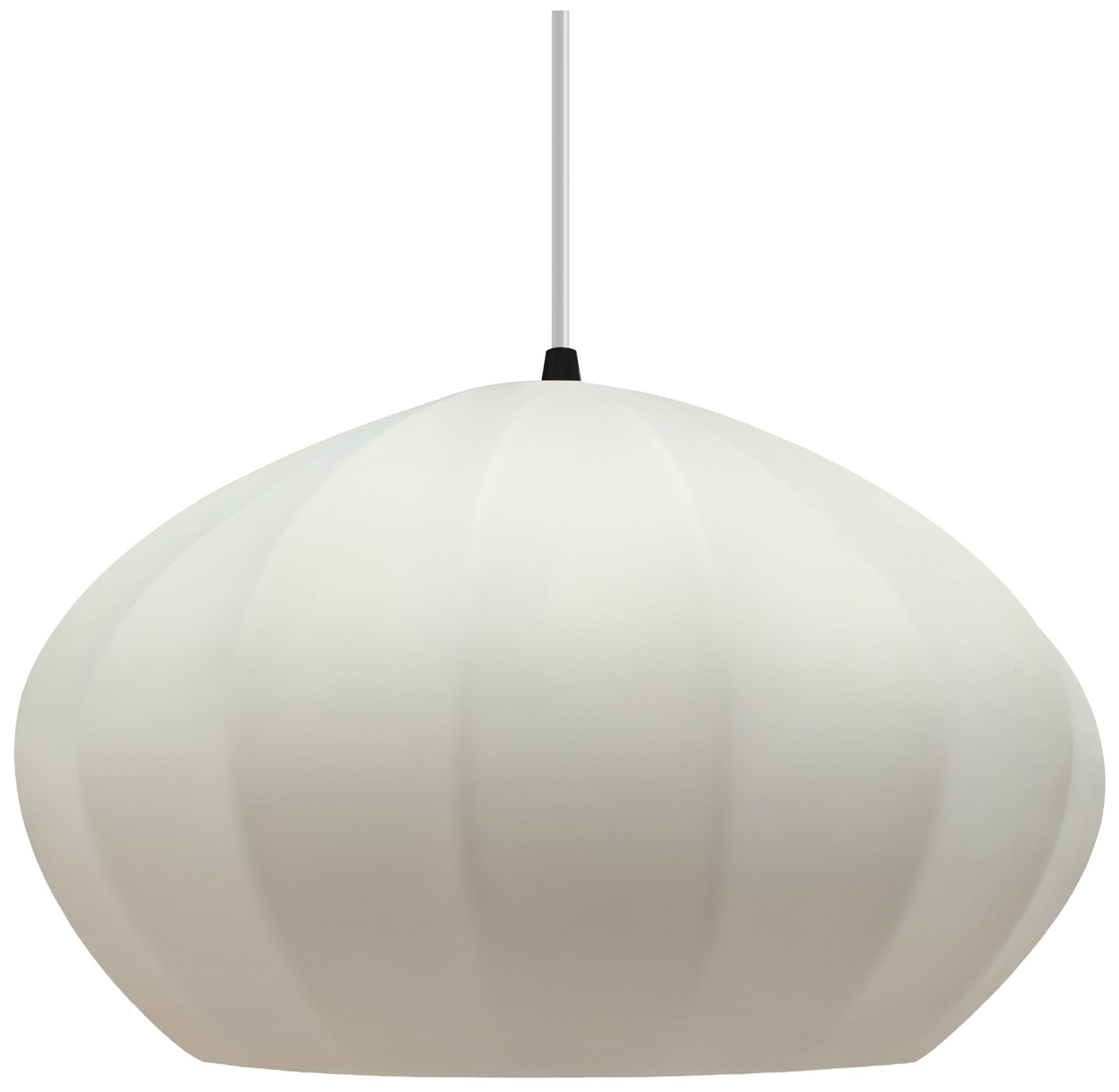 Image 2 Radiance Fluted 13" Wide Bisque LED Pendant With Black White Cord more views