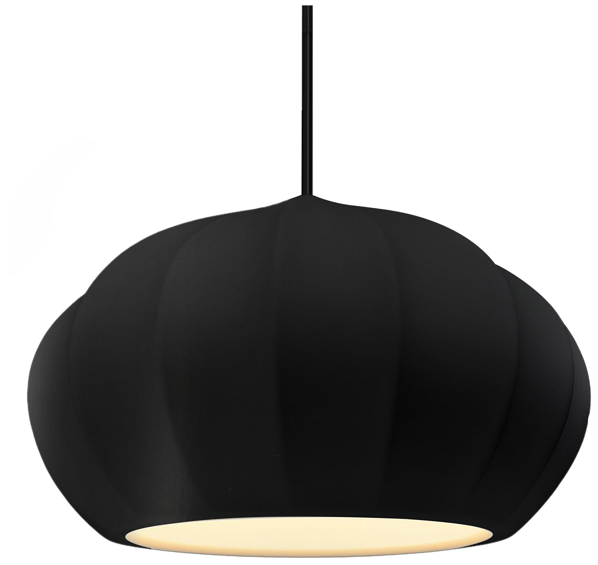 Radiance Fluted 13"W Carbon Matte Black LED Pendant w/ Bronze Black Cord