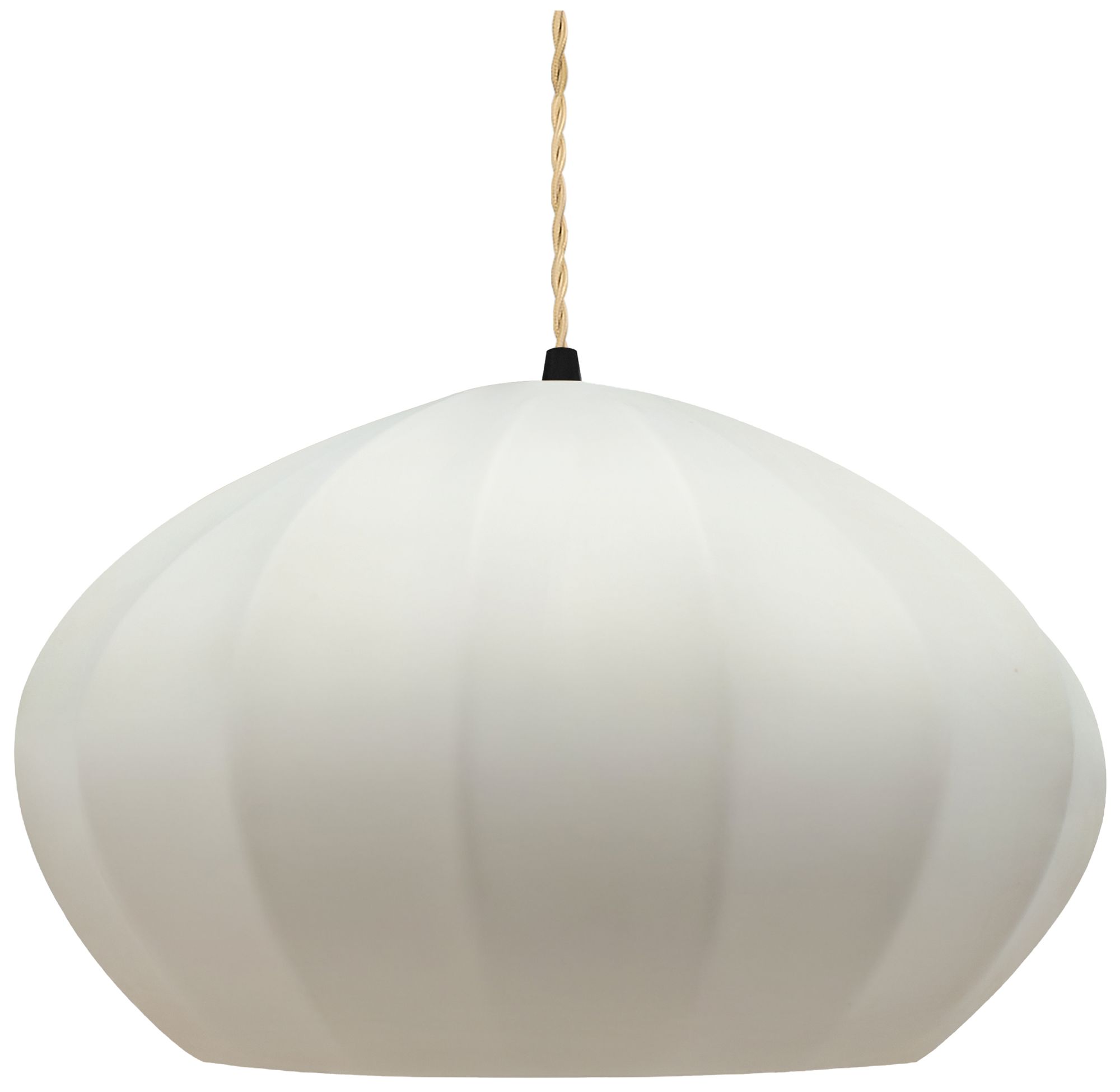 Image 2 Radiance Fluted 13" Wide Bisque LED Pendant With Beige Twist Cord more views