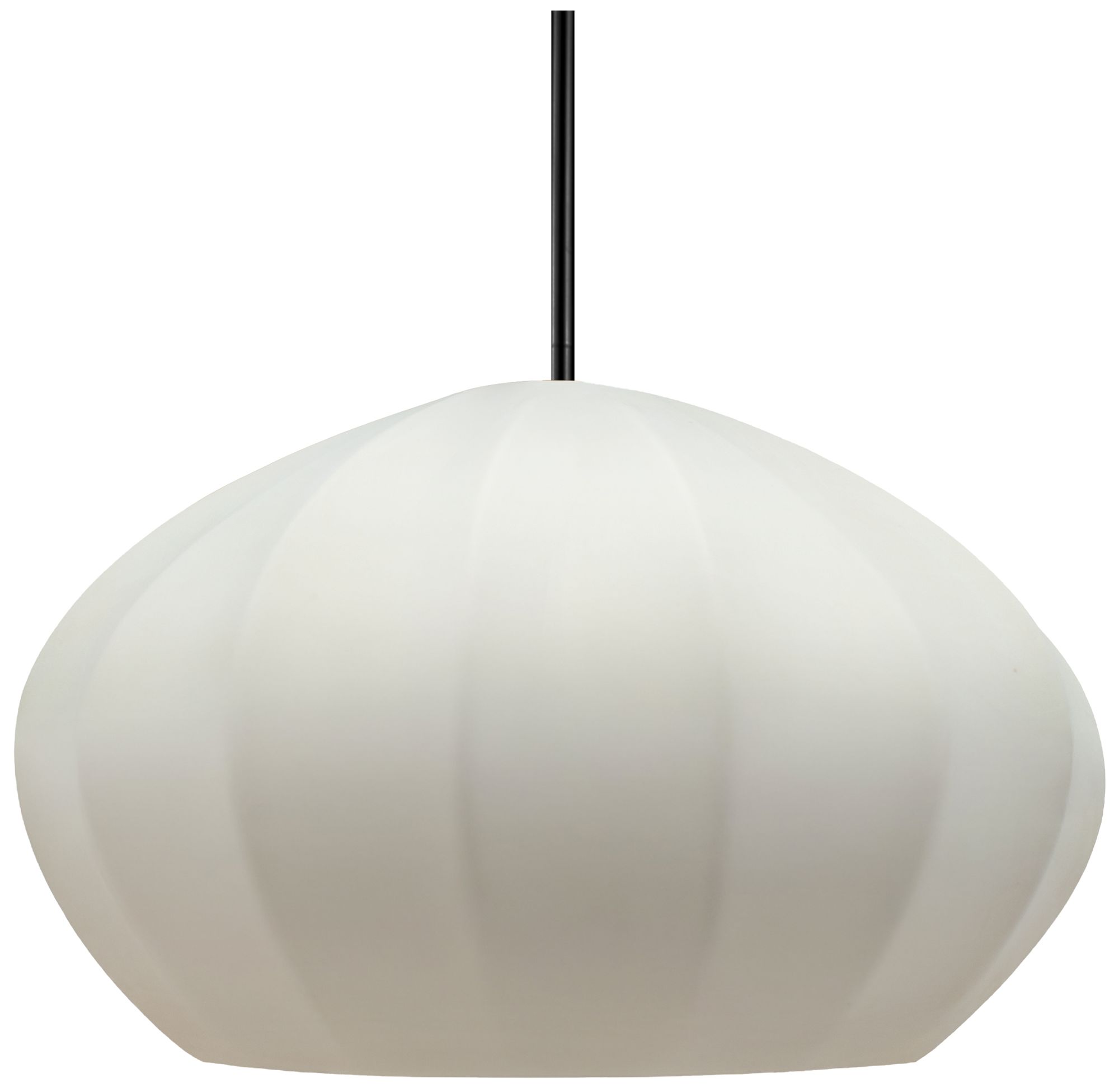 Image 2 Radiance Fluted 13" Wide Bisque LED Pendant With Black Rigid Stem more views