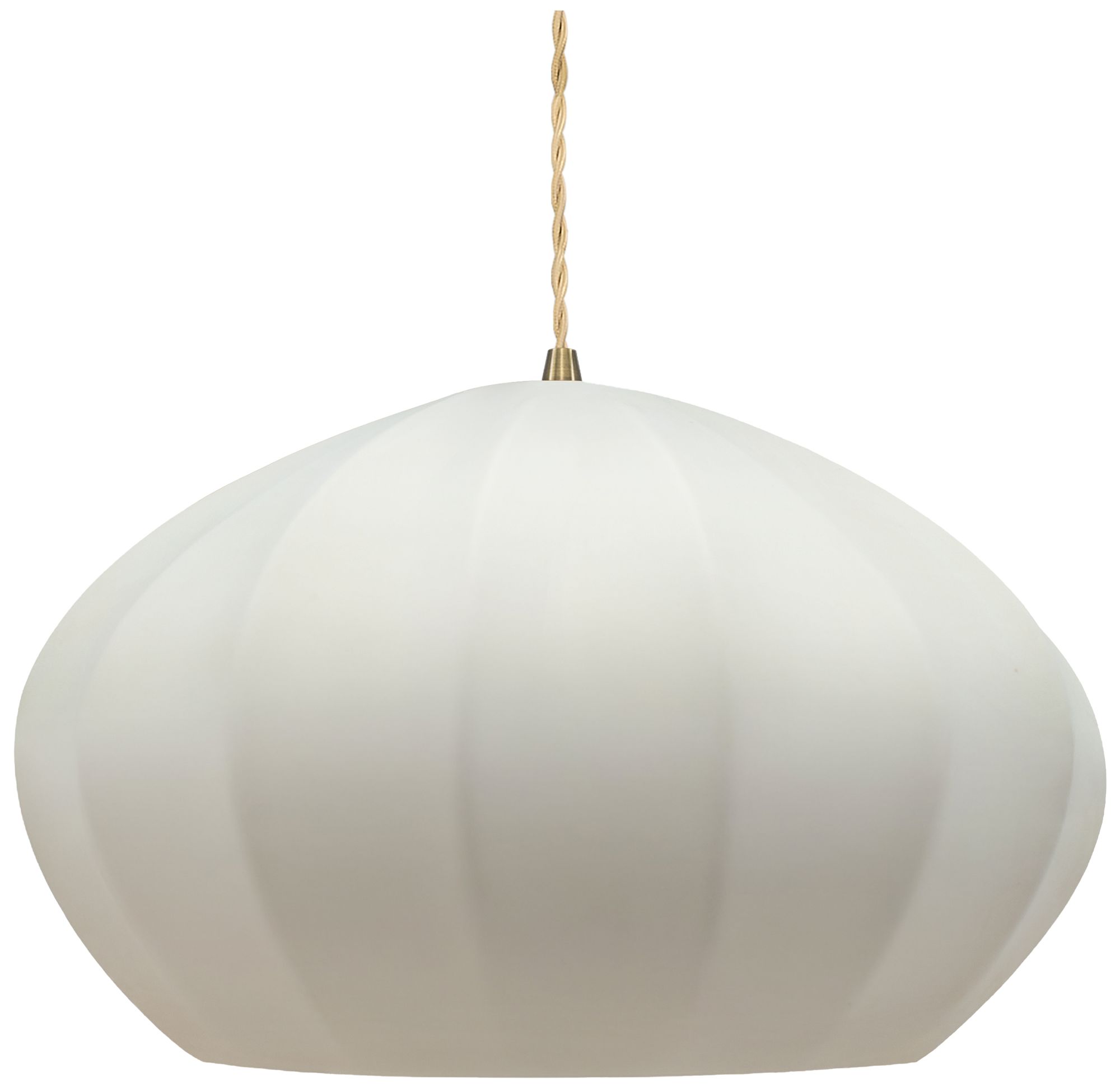 Image 2 Radiance Fluted 13" Wide Bisque LED Pendant With Brass Beige Twist Cord more views