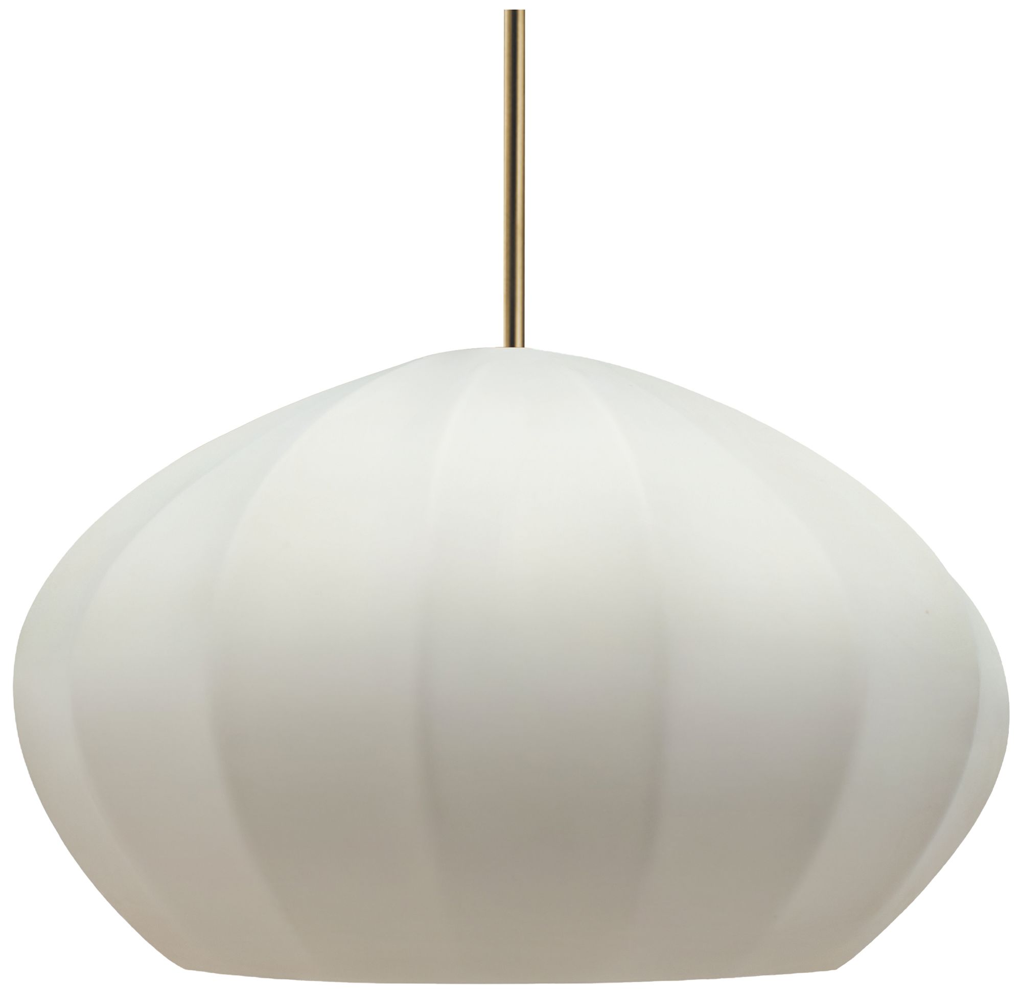 Image 2 Radiance Fluted 13" Wide Bisque LED Pendant With Brass Rigid Stem more views
