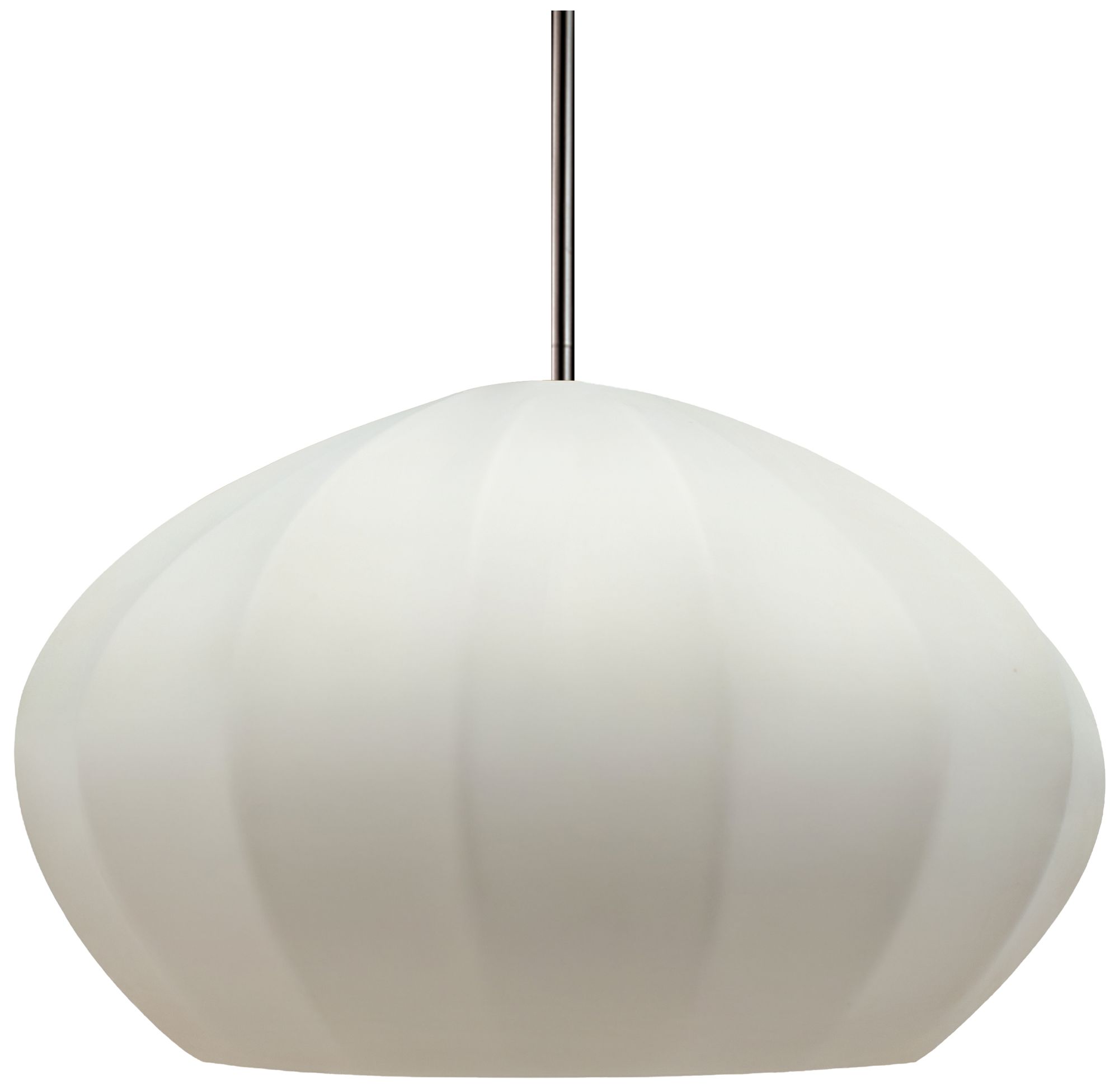 Image 2 Radiance Fluted 13" Wide Bisque LED Pendant With Nickel Rigid Stem more views