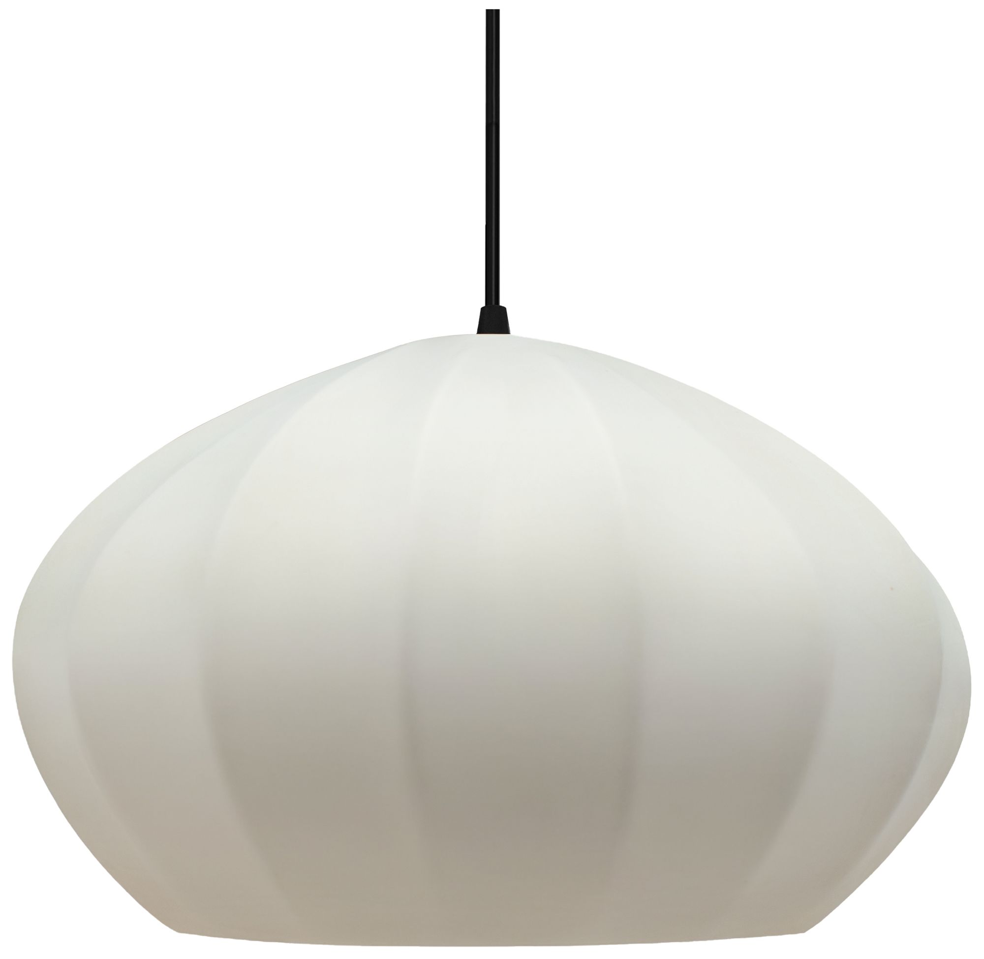 Image 2 Radiance Fluted 13" Wide Bisque Pendant With Black Cord more views