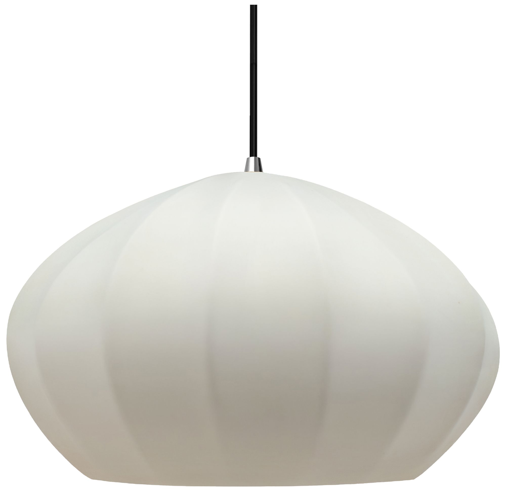 Image 2 Radiance Fluted 13" Wide Bisque Pendant With Chrome Black Cord more views