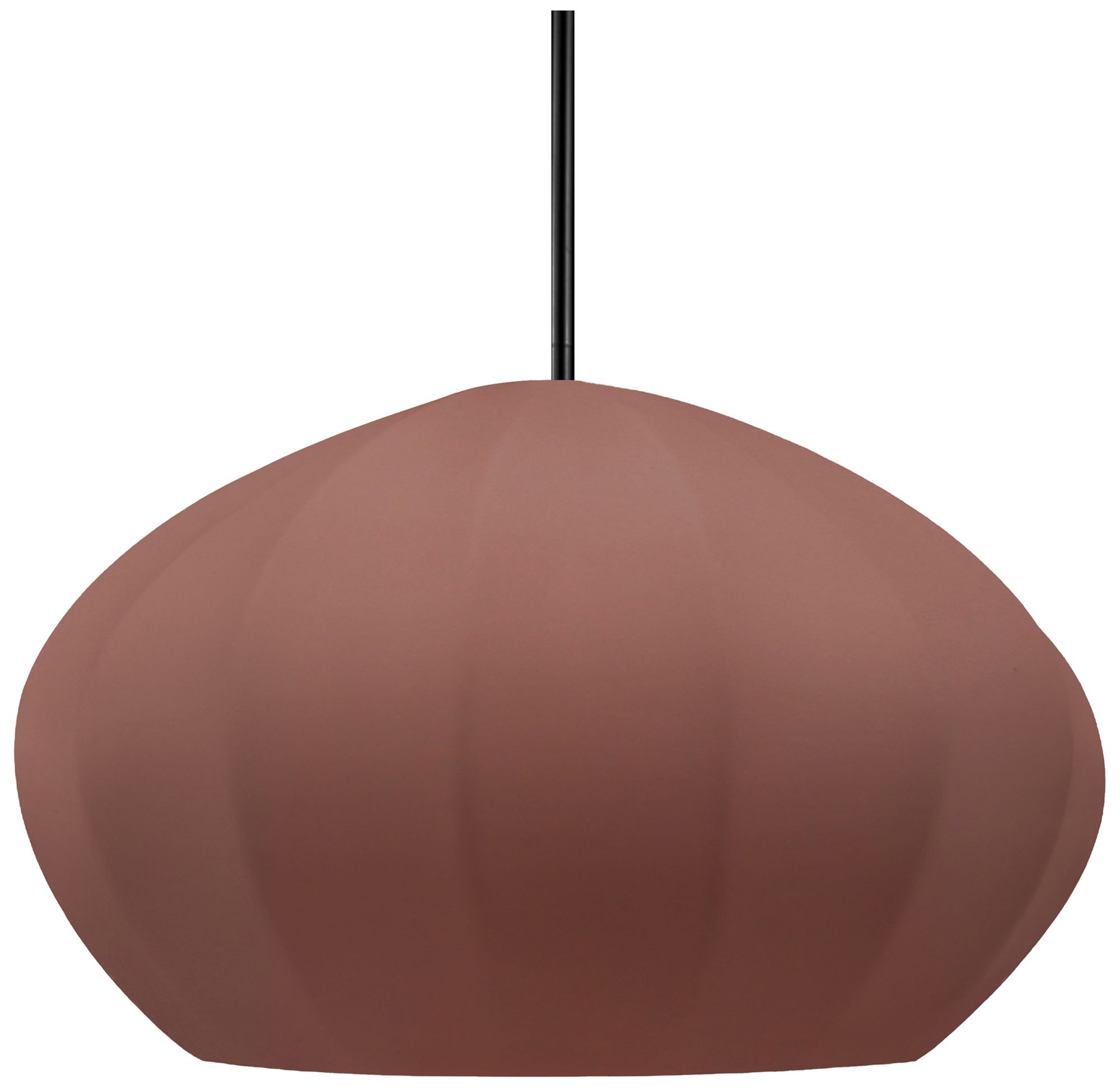 Image 2 Radiance Fluted 13" Wide Canyon Clay LED Pendant With Black Rigid Stem more views