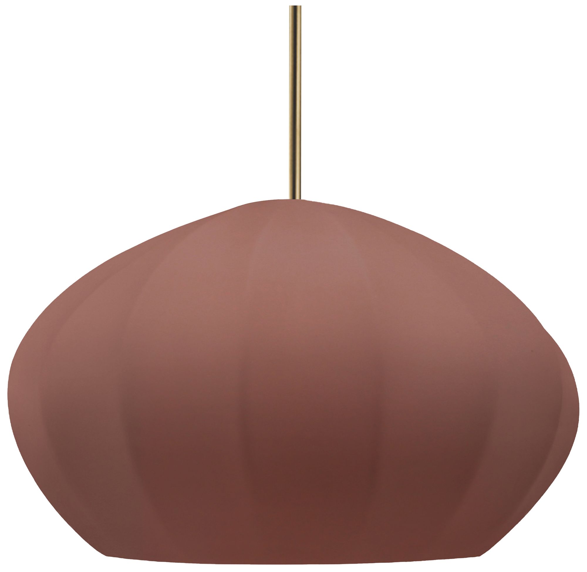 Image 2 Radiance Fluted 13" Wide Canyon Clay LED Pendant With Brass Rigid Stem more views