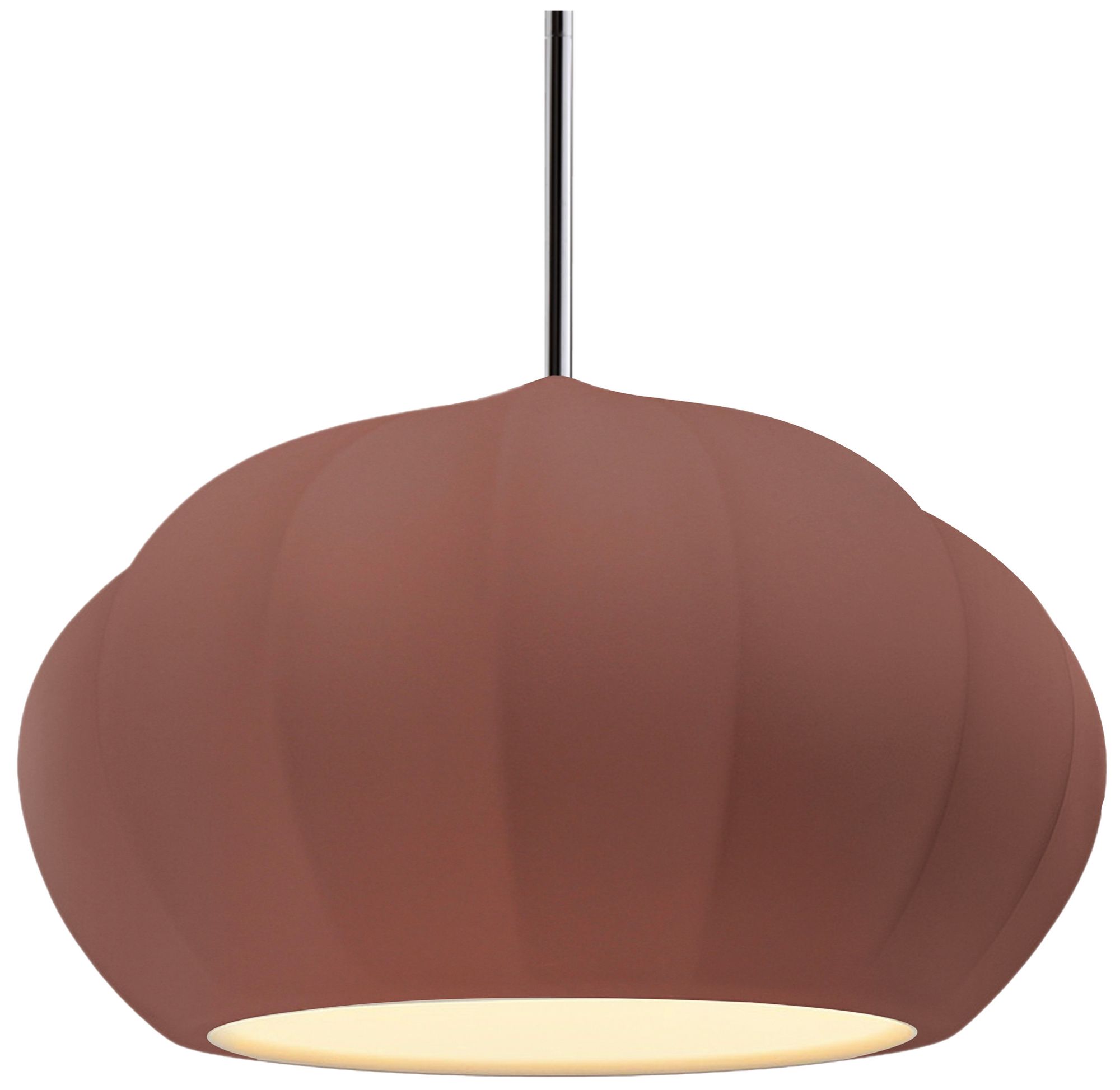 Radiance Fluted 13" Wide Canyon Clay LED Pendant With Rigid Stem