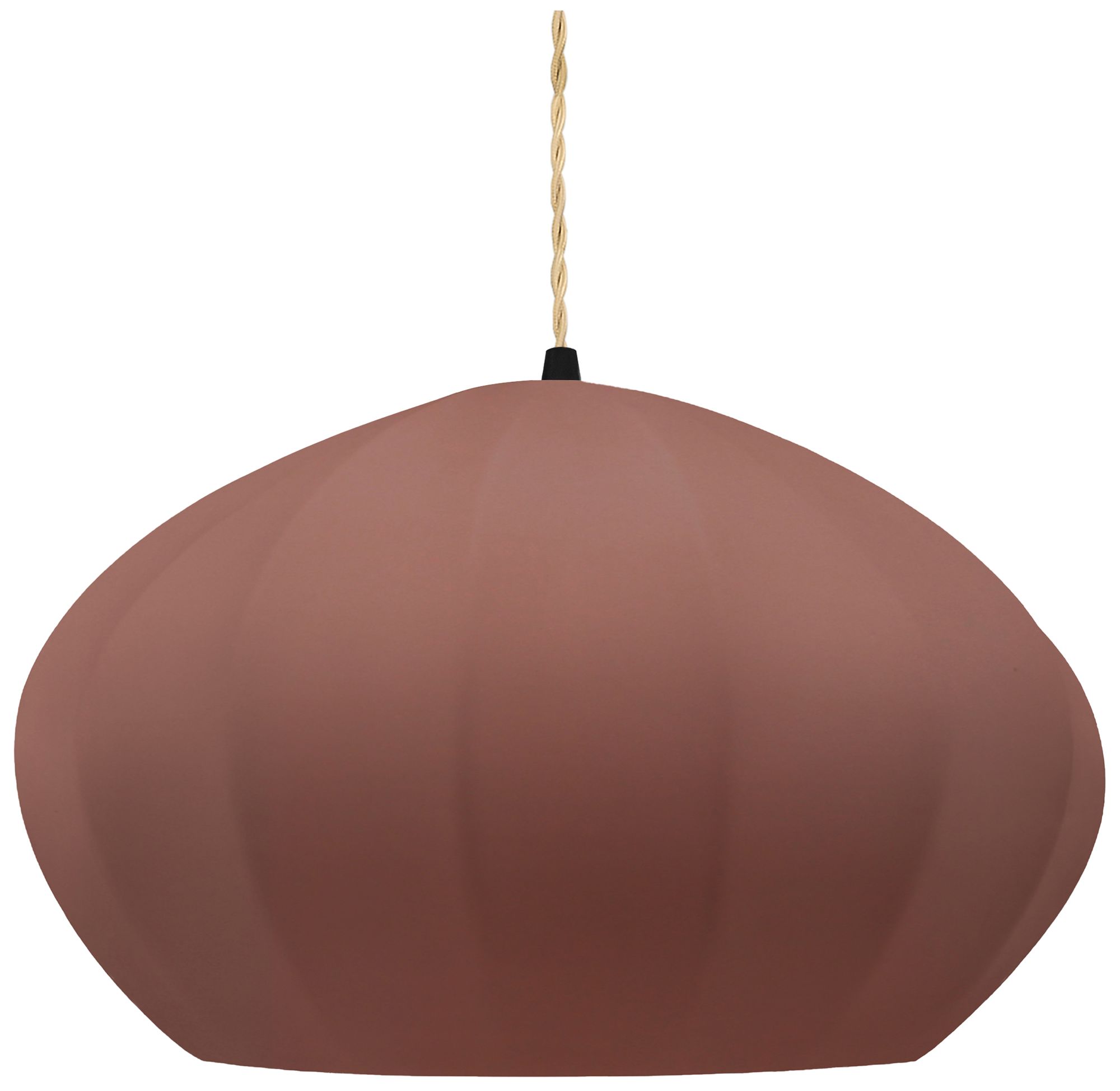 Image 2 Radiance Fluted 13" Wide Canyon Clay Pendant With Beige Twist Cord more views