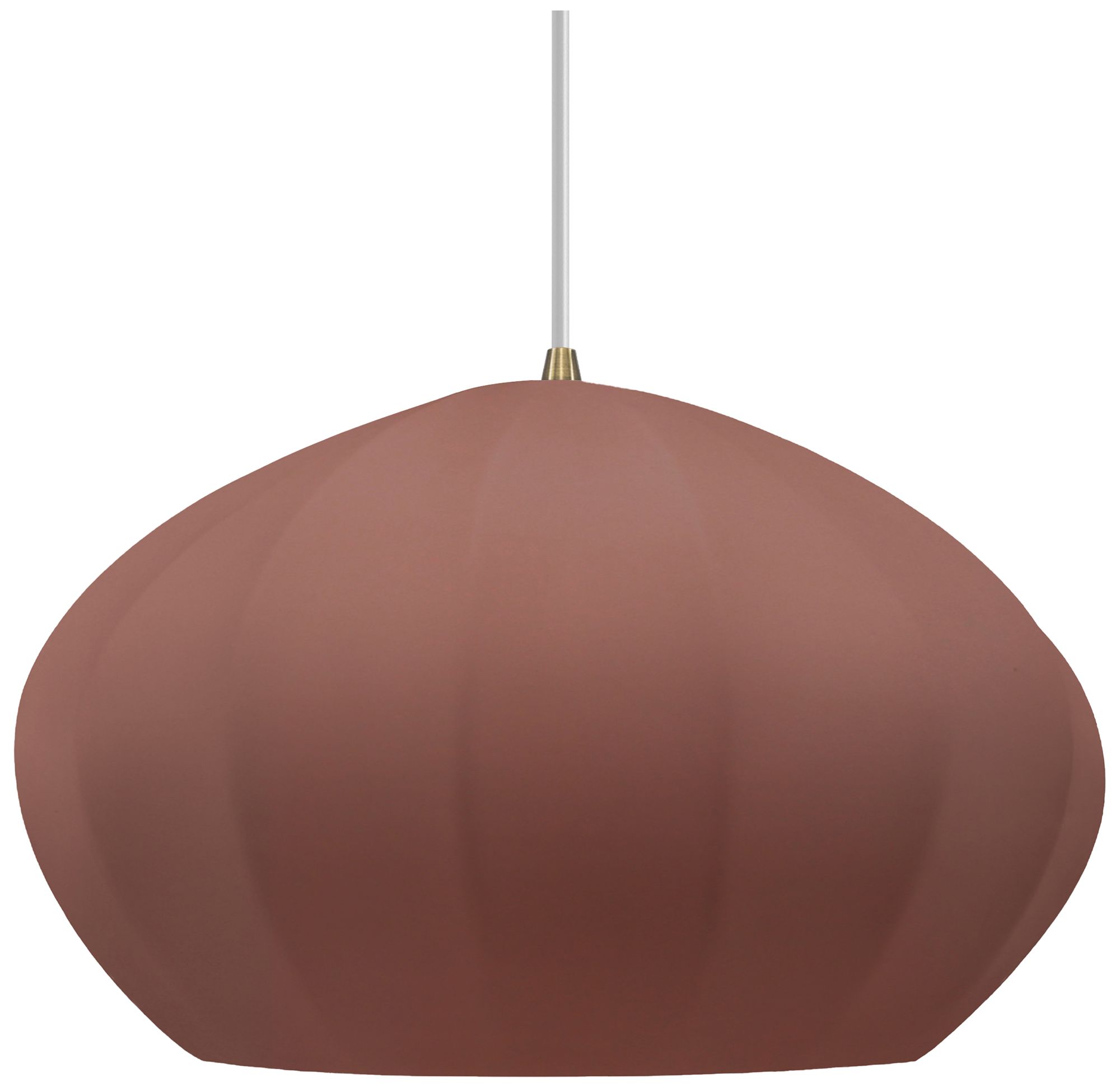 Image 2 Radiance Fluted 13" Wide Canyon Clay Pendant With Brass White Cord more views