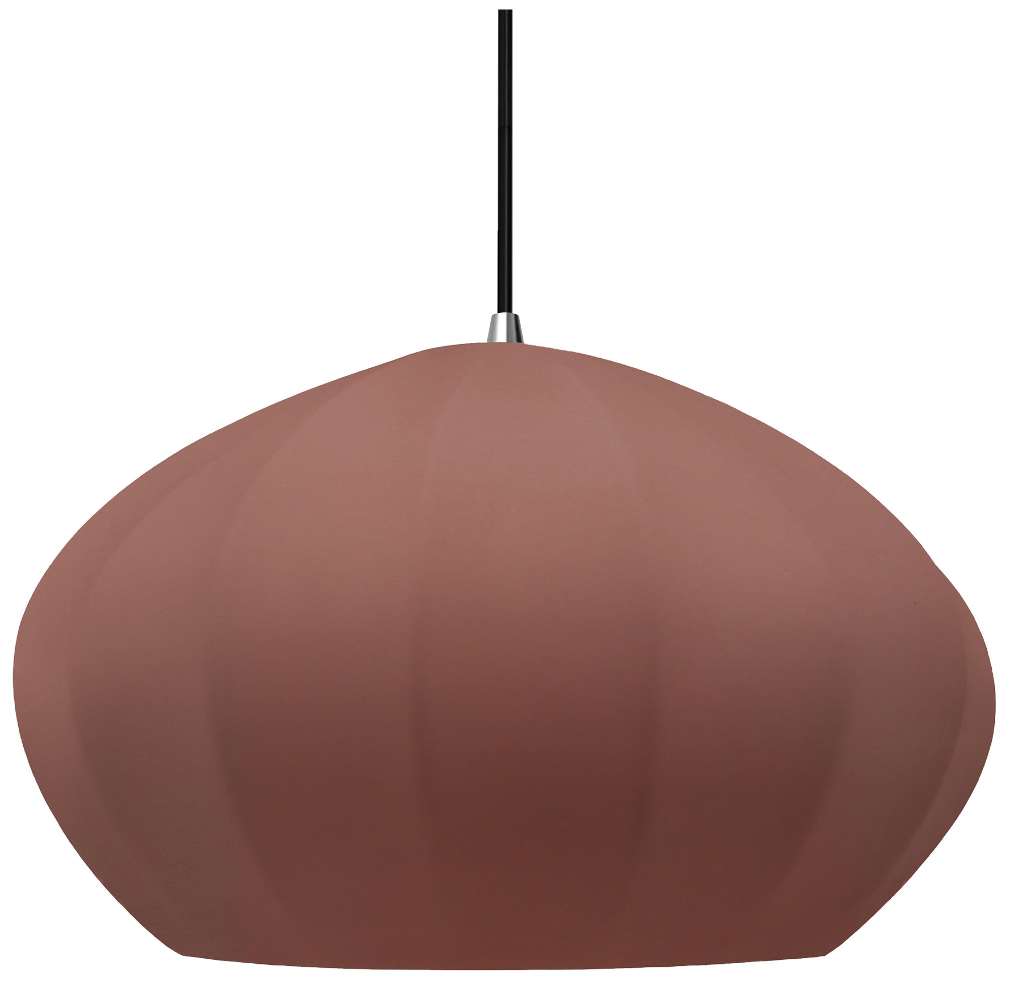 Image 2 Radiance Fluted 13" Wide Canyon Clay Pendant With Chrome Black Cord more views