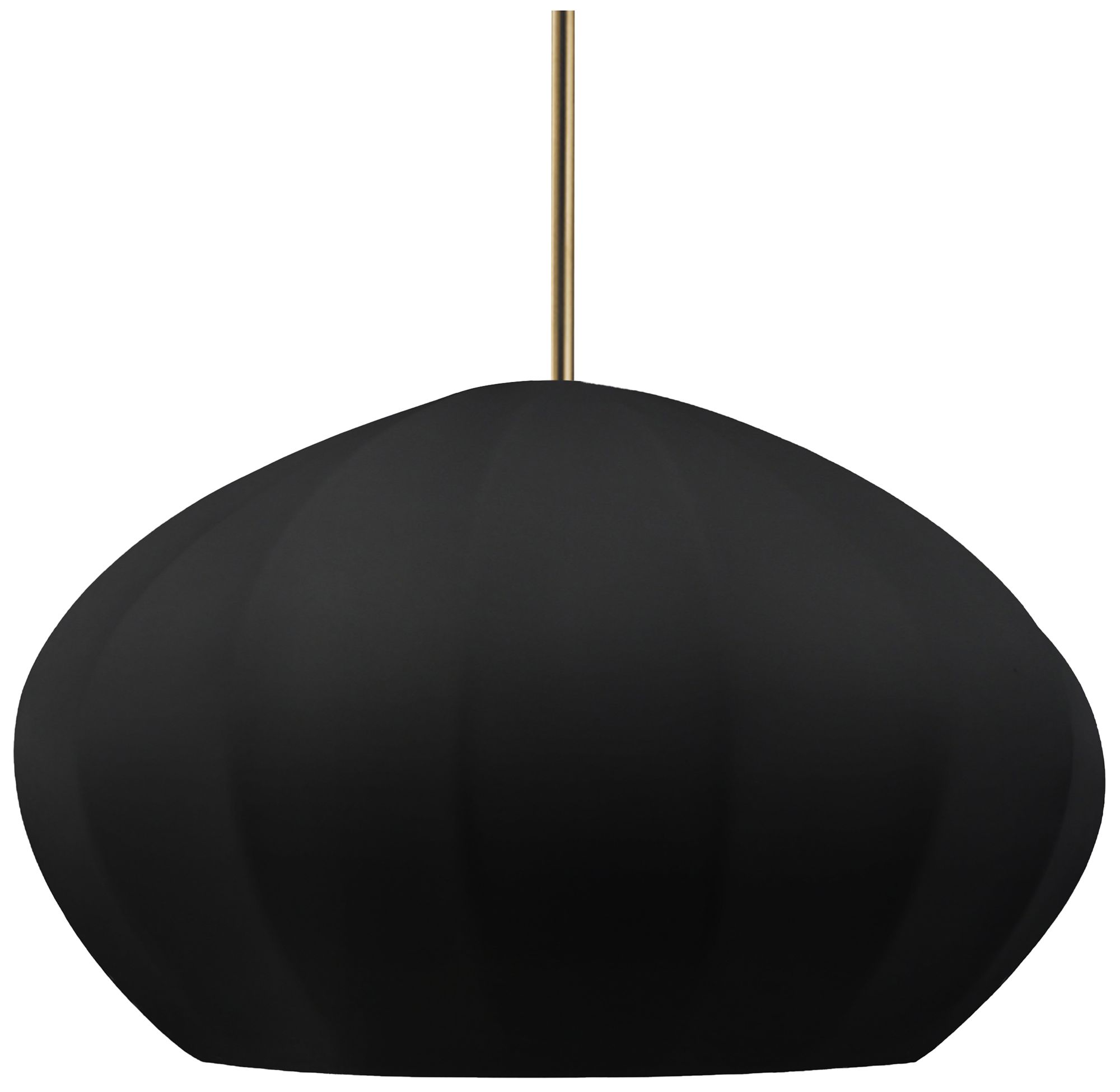 Image 2 Radiance Fluted 13" Wide Carbon Matte Black LED Pendant w/ Brass Rigid Stem more views