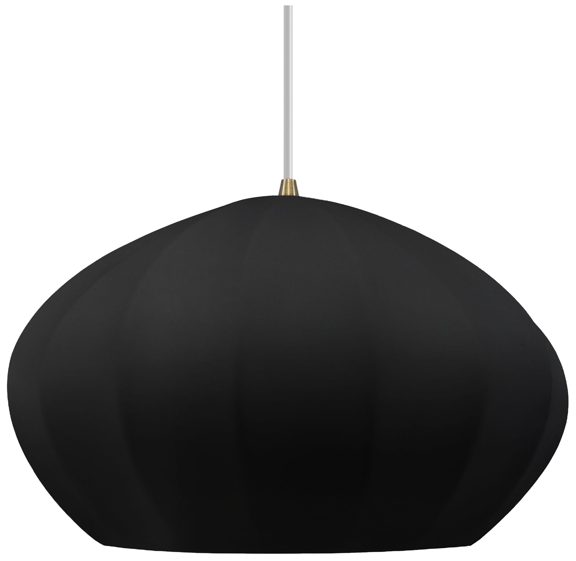 Image 2 Radiance Fluted 13" Wide Carbon Matte Black LED Pendant w/ Brass White Cord more views