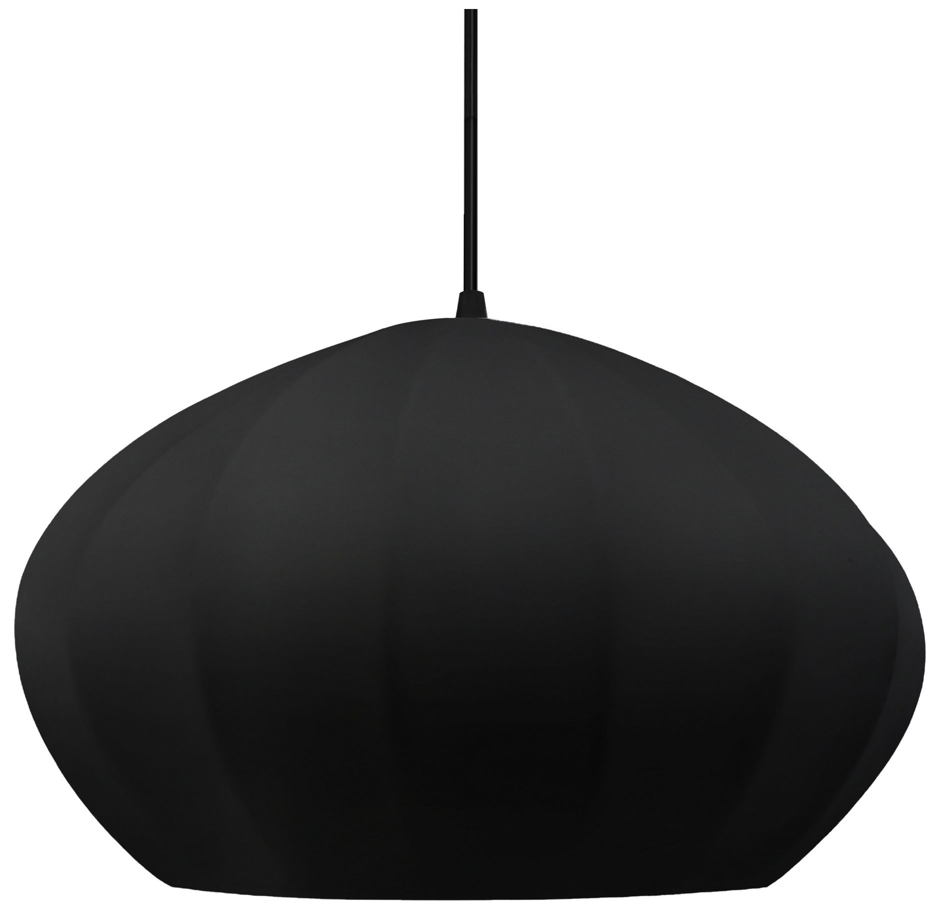 Image 2 Radiance Fluted 13" Wide Carbon Matte Black LED Pendant With Black Cord more views