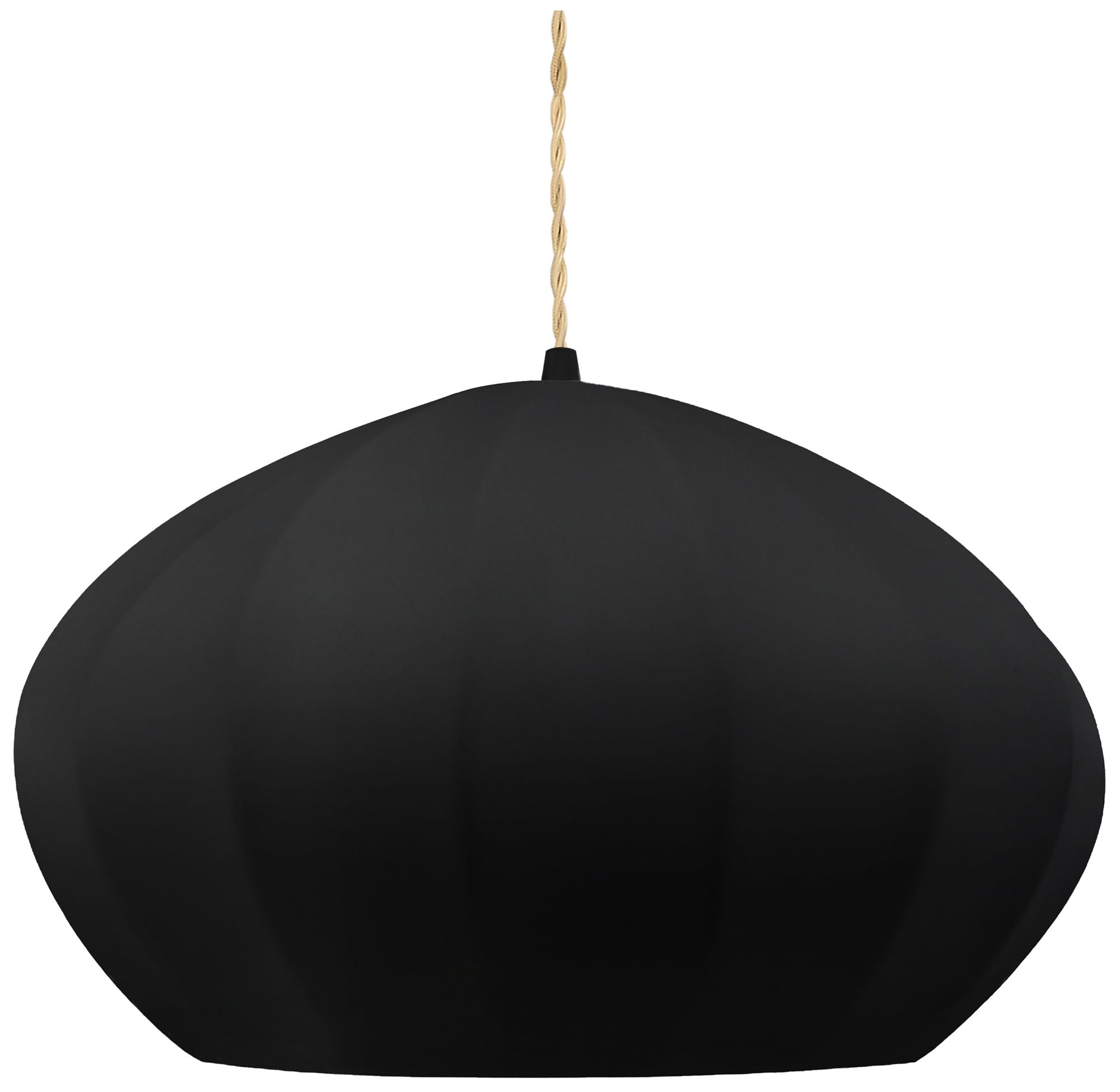 Image 2 Radiance Fluted 13" Wide Carbon Matte Black Pendant With Beige Twist Cord more views
