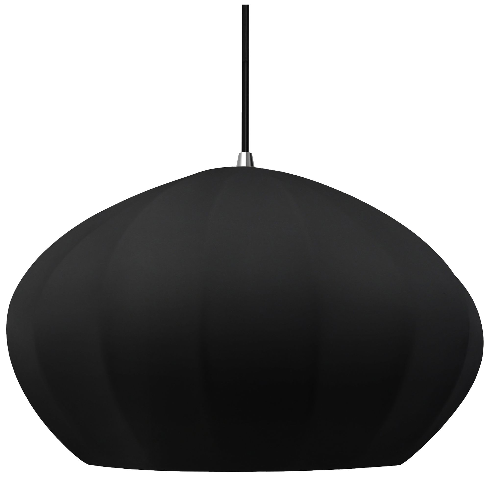 Image 2 Radiance Fluted 13" Wide Carbon Matte Black Pendant With Chrome Black Cord more views
