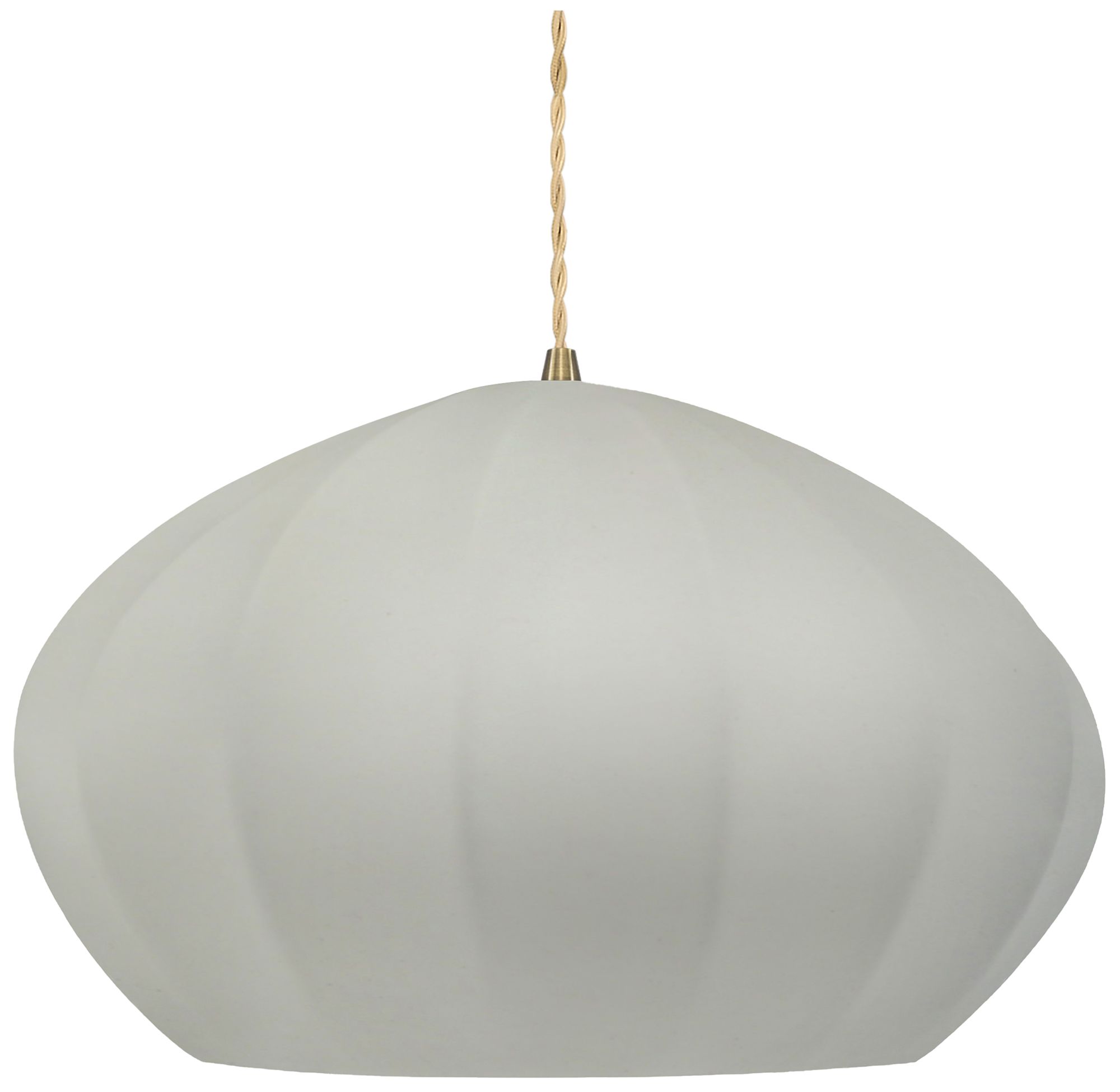 Image 2 Radiance Fluted 13" Wide Matte White LED Pendant w/ Brass Beige Twist Cord more views