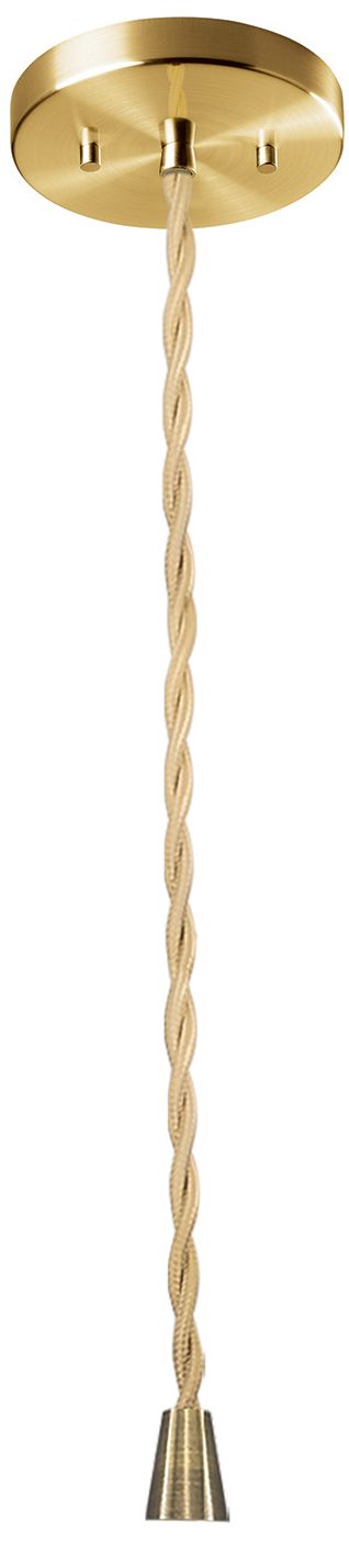 Image 3 Radiance Fluted 13" Wide Matte White LED Pendant w/ Brass Beige Twist Cord more views
