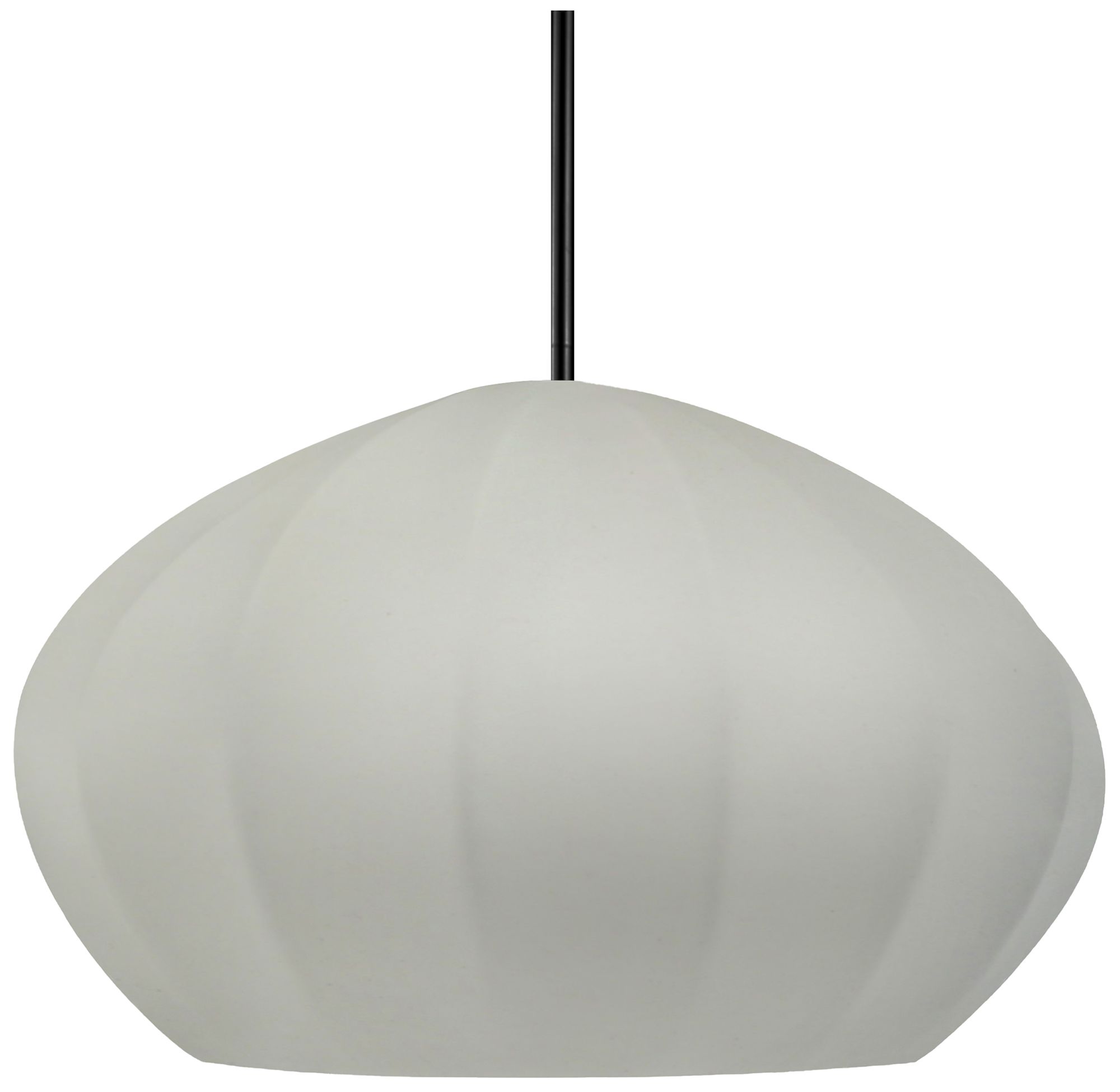 Image 2 Radiance Fluted 13" Wide Matte White LED Pendant With Black Rigid Stem more views