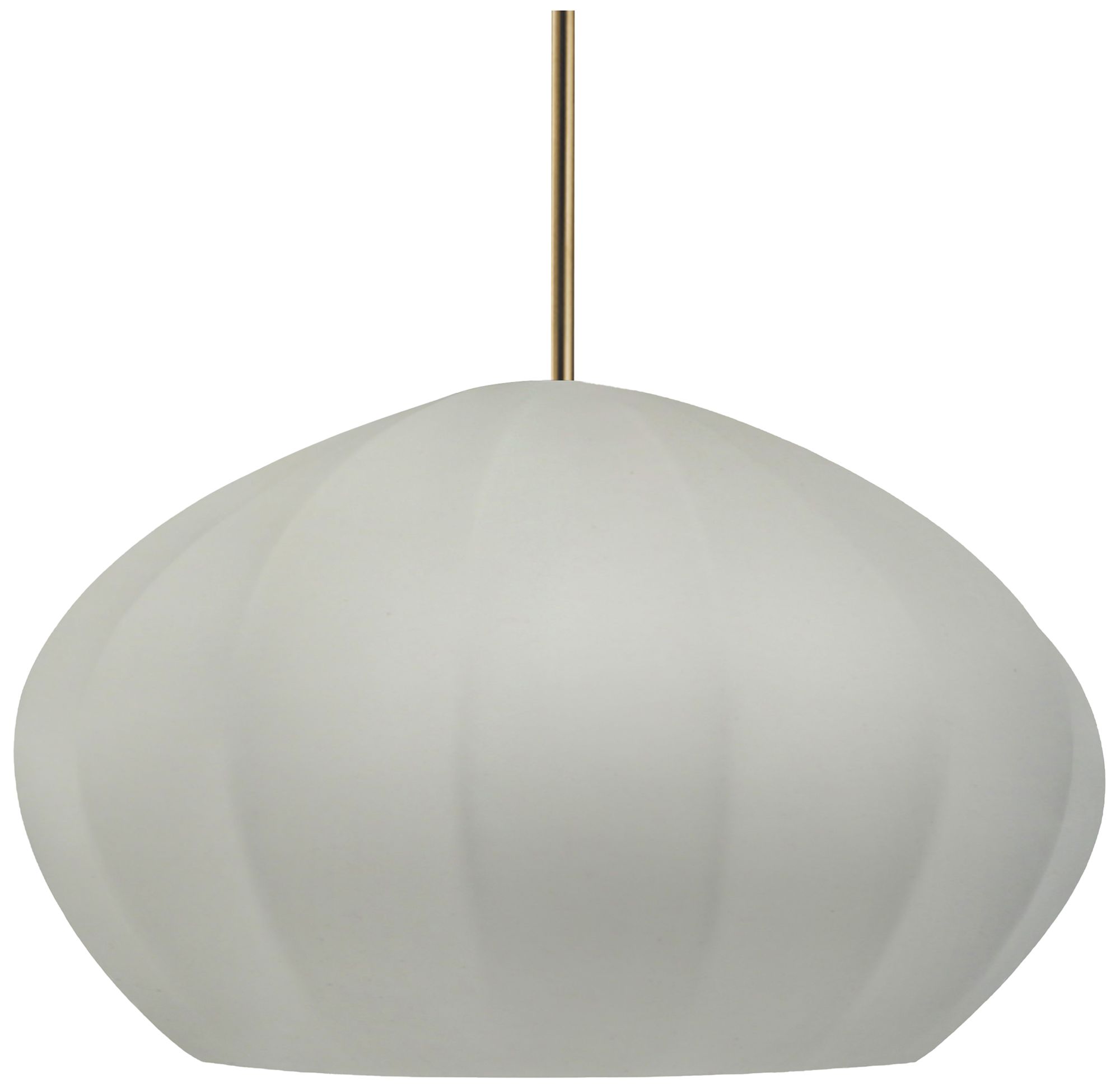 Image 2 Radiance Fluted 13" Wide Matte White LED Pendant With Brass Rigid Stem more views