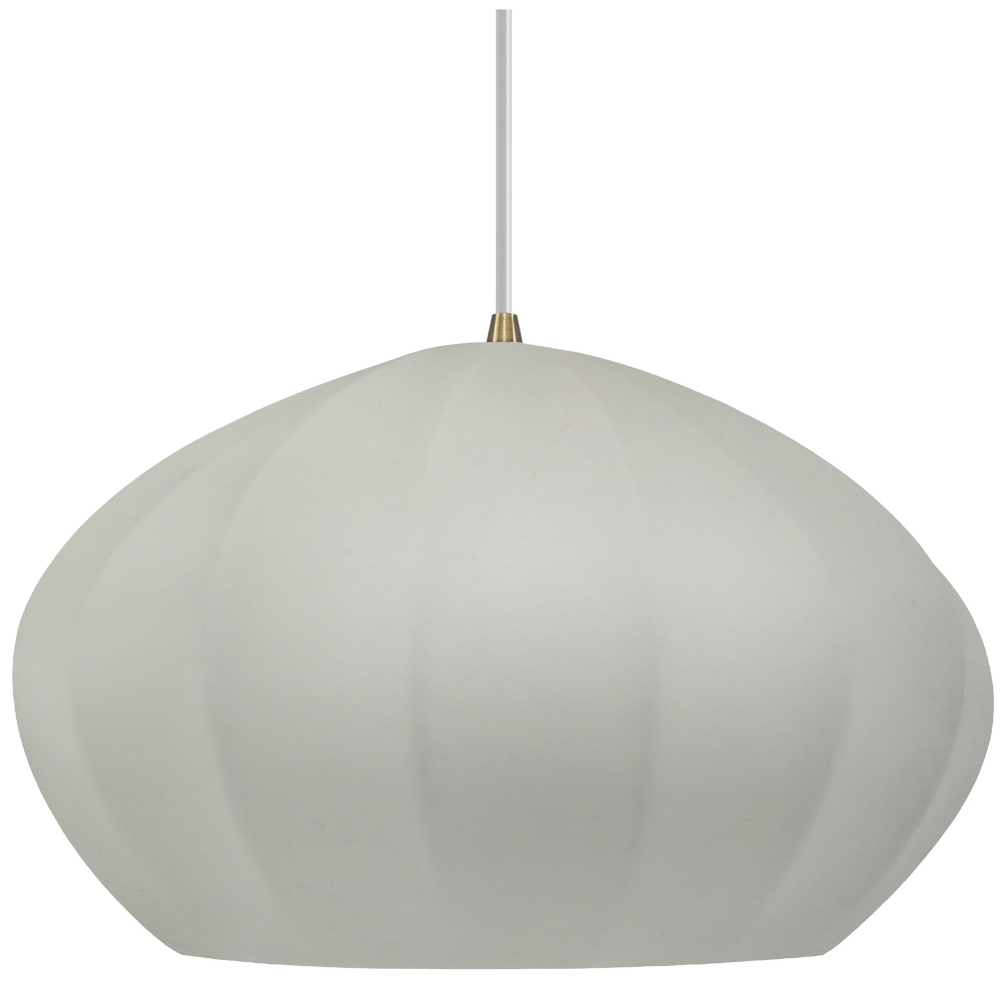 Image 2 Radiance Fluted 13" Wide Matte White LED Pendant With Brass White Cord more views