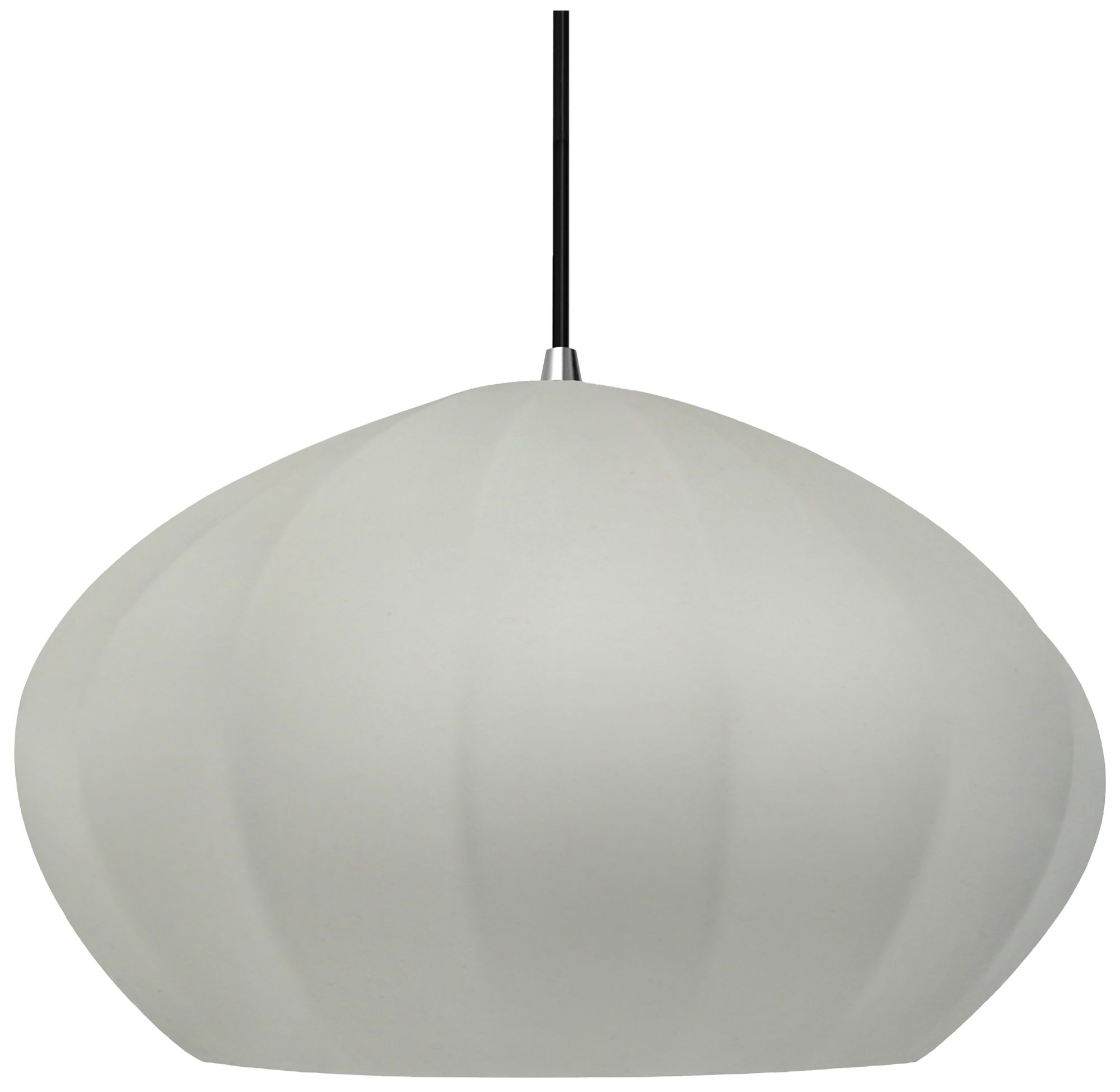 Image 2 Radiance Fluted 13" Wide Matte White LED Pendant With Chrome Black Cord more views