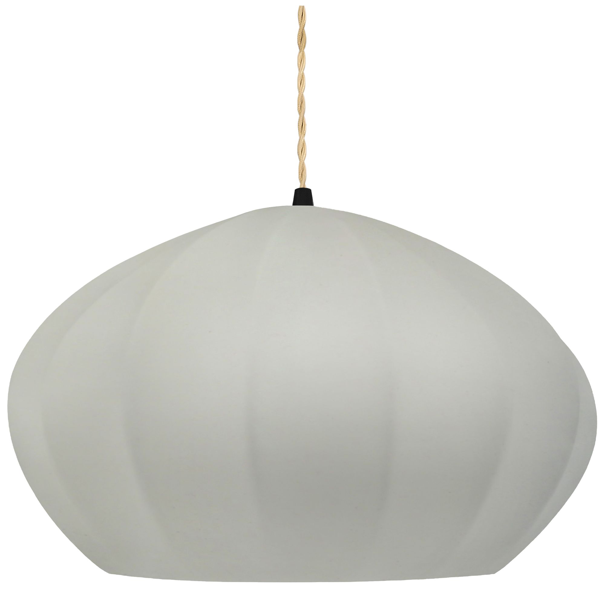 Image 2 Radiance Fluted 13" Wide Matte White Pendant With Beige Twist Cord more views