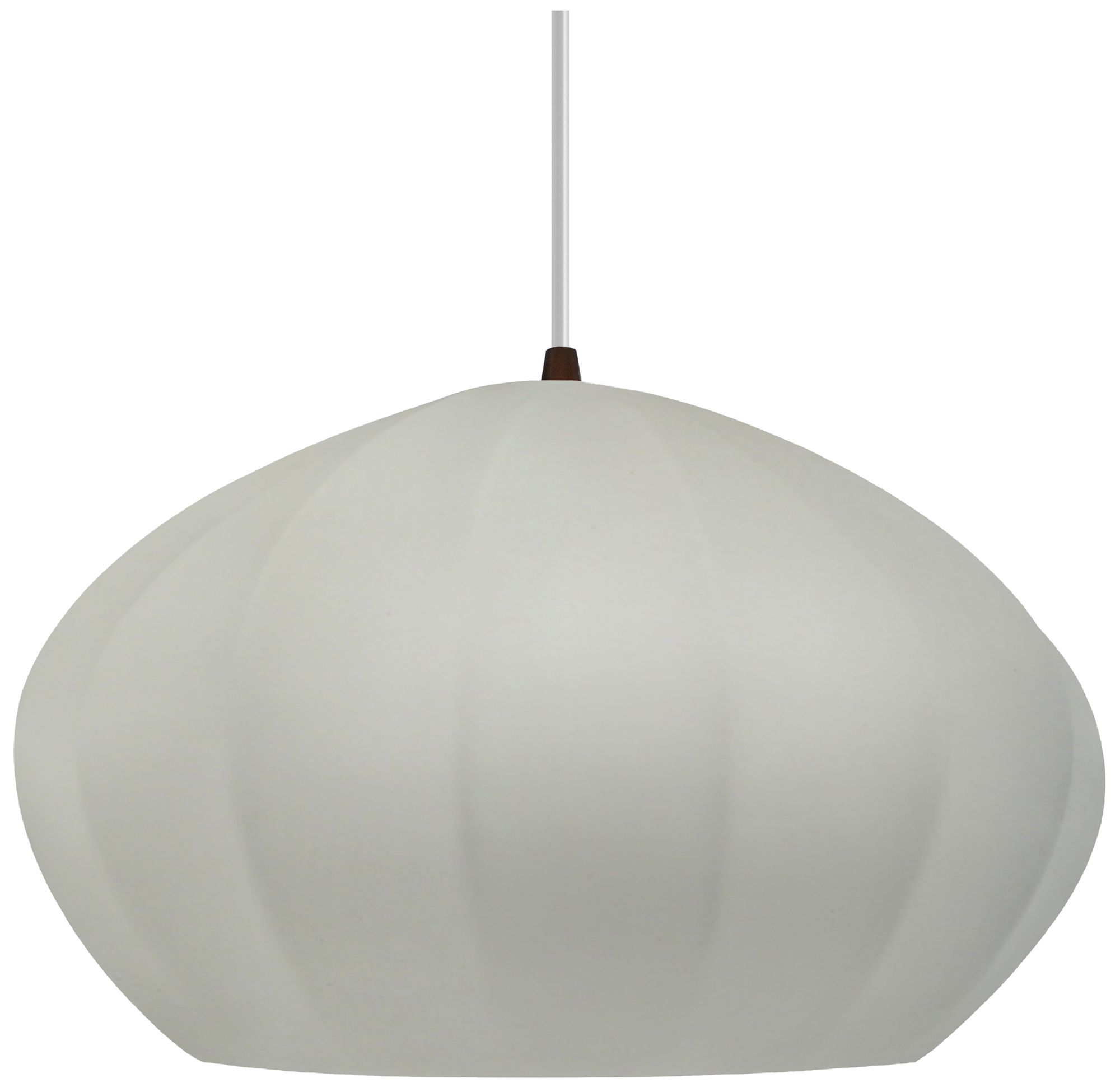 Image 2 Radiance Fluted 13" Wide Matte White Pendant With Bronze White Cord more views
