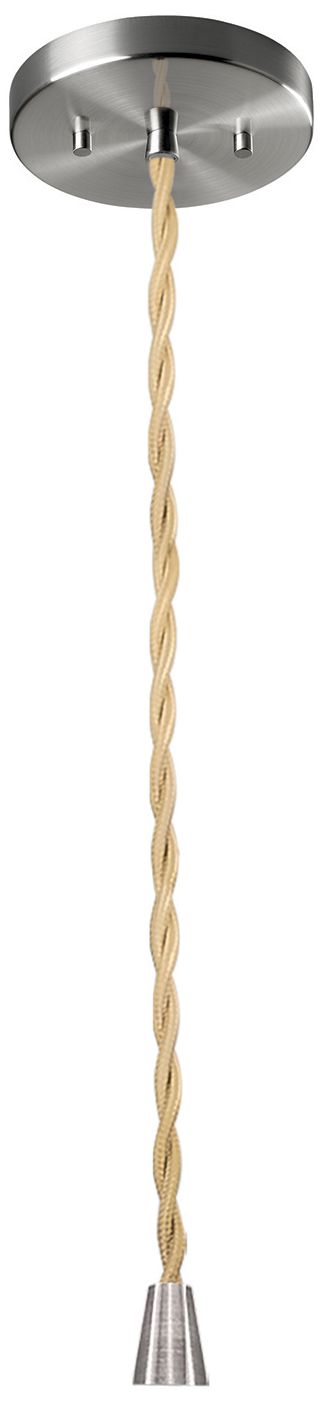 Image 3 Radiance Fluted 13" Wide Matte White Pendant With Nickel Beige Twist Cord more views