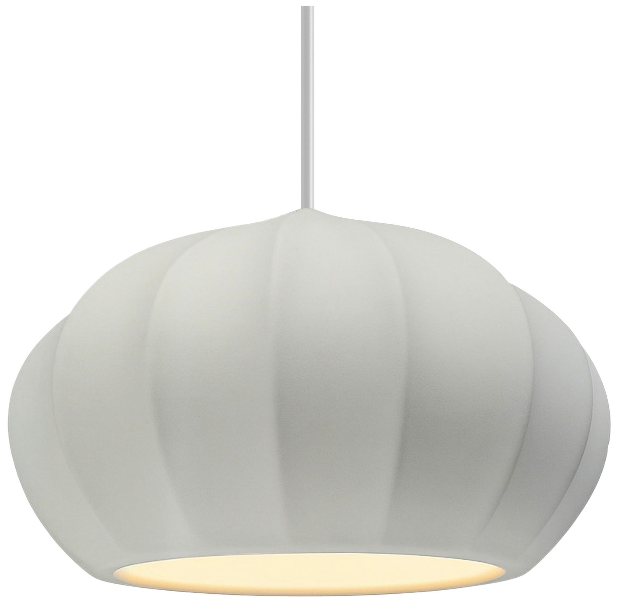 Radiance Fluted 13" Wide Matte White Pendant With White Cord
