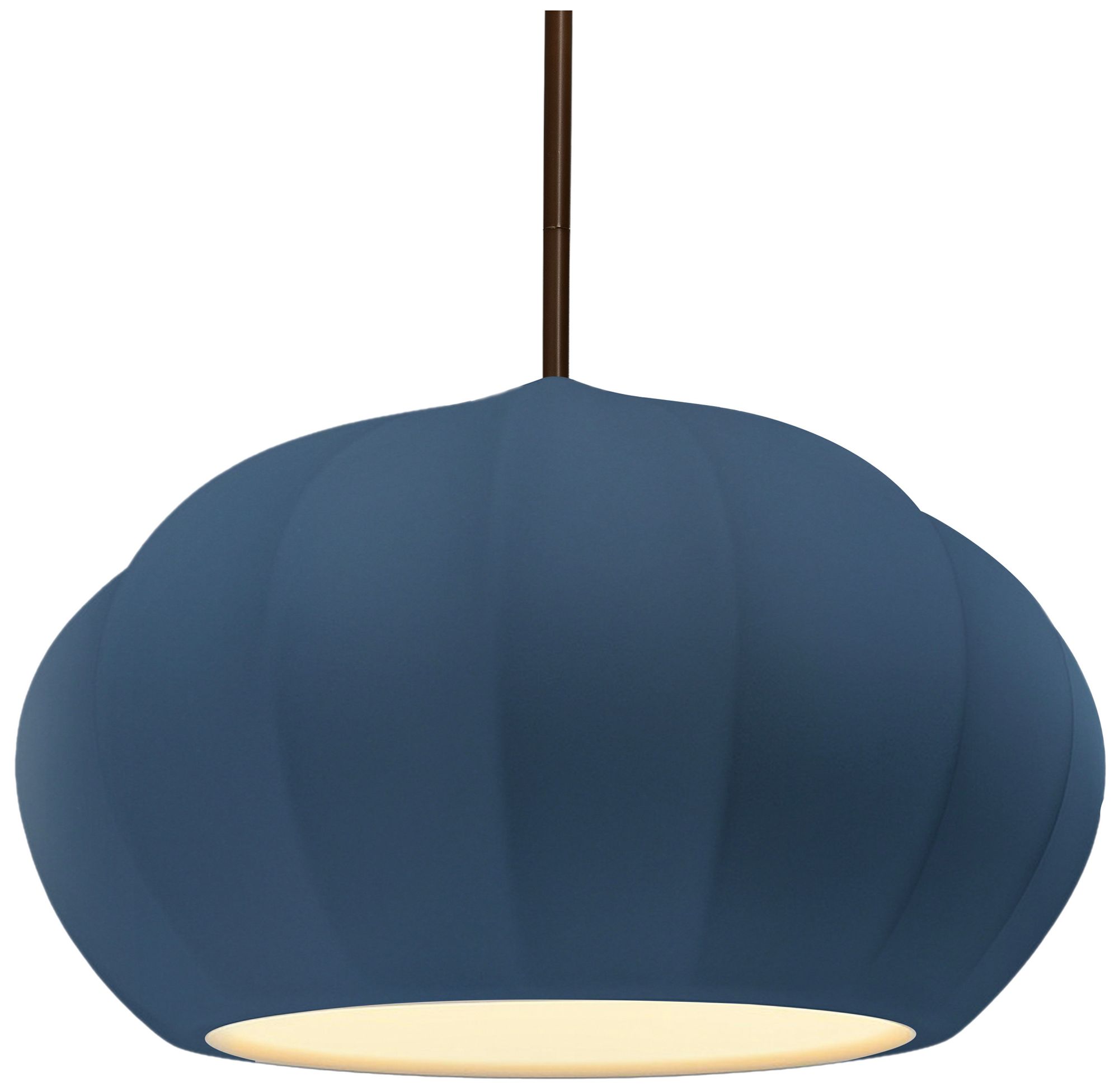 Radiance Fluted 13" Wide Midnight Sky LED Pendant With Bronze Rigid Stem