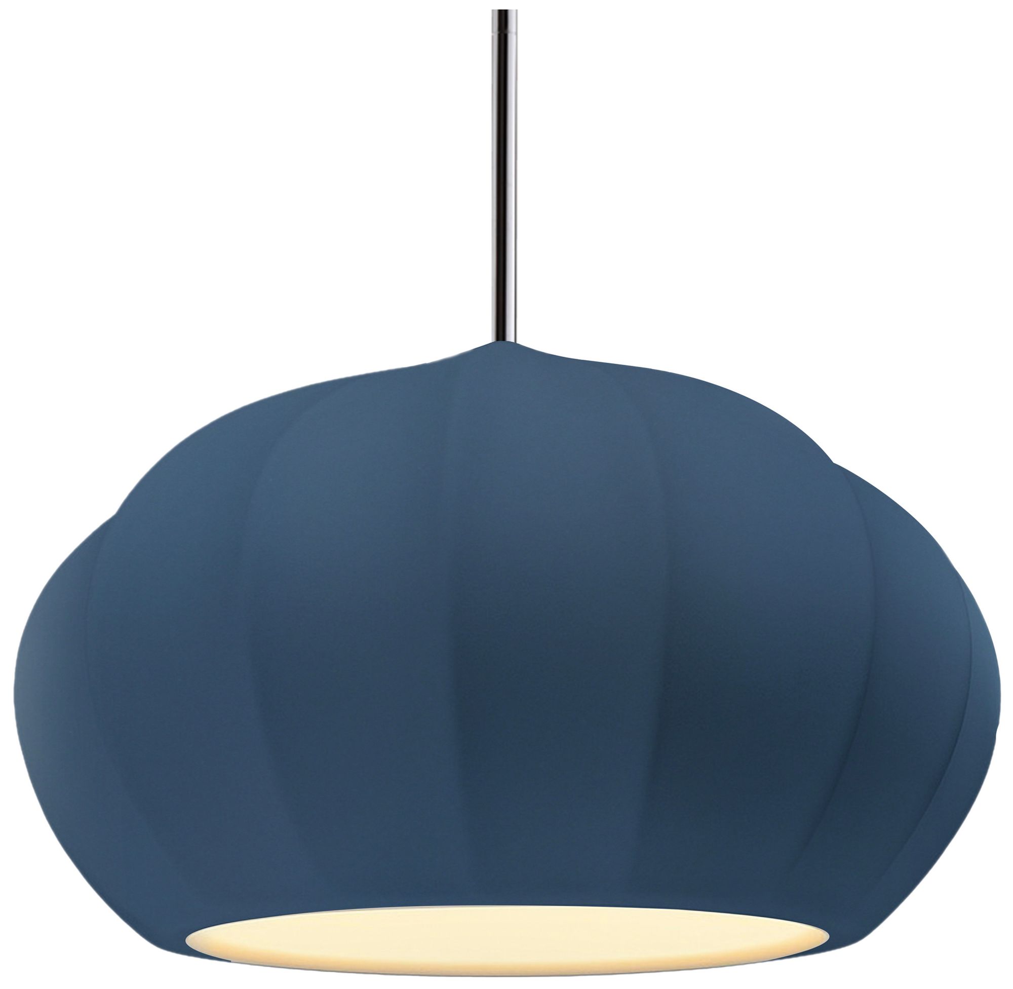 Radiance Fluted 13" Wide Midnight Sky Pendant With Rigid Stem