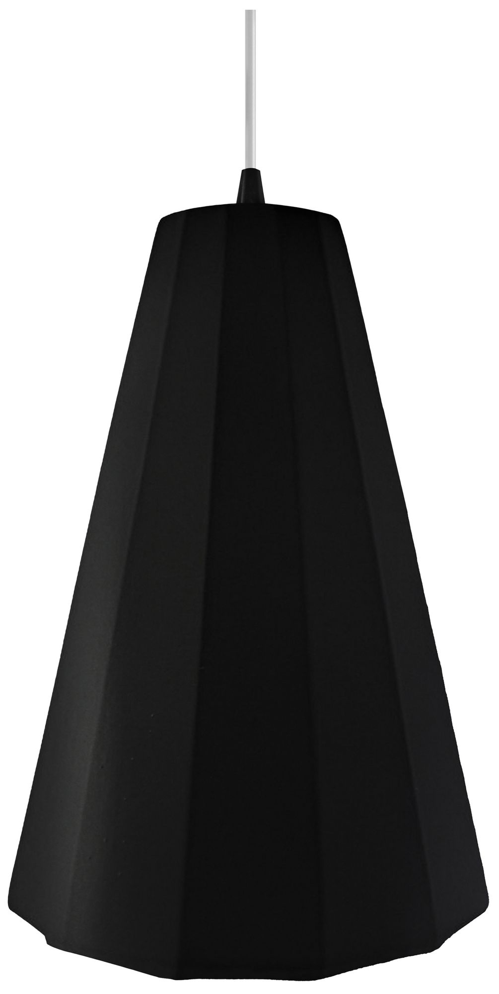 Image 2 Radiance Fluted 9"W Carbon Matte Black Gold LED Pendant w/ Black White Cord more views