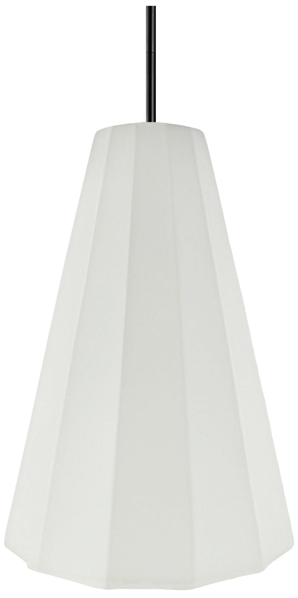 Image 2 Radiance Fluted 9" Wide Bisque LED Pendant With Black Rigid Stem more views