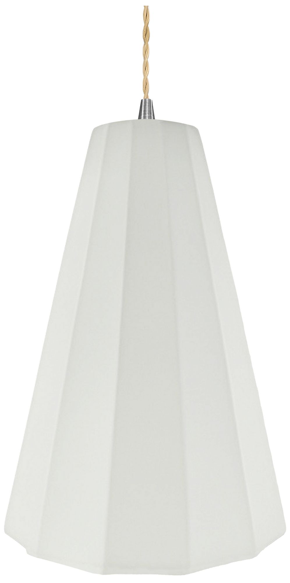 Image 2 Radiance Fluted 9" Wide Bisque LED Pendant With Nickel Beige Twist Cord more views