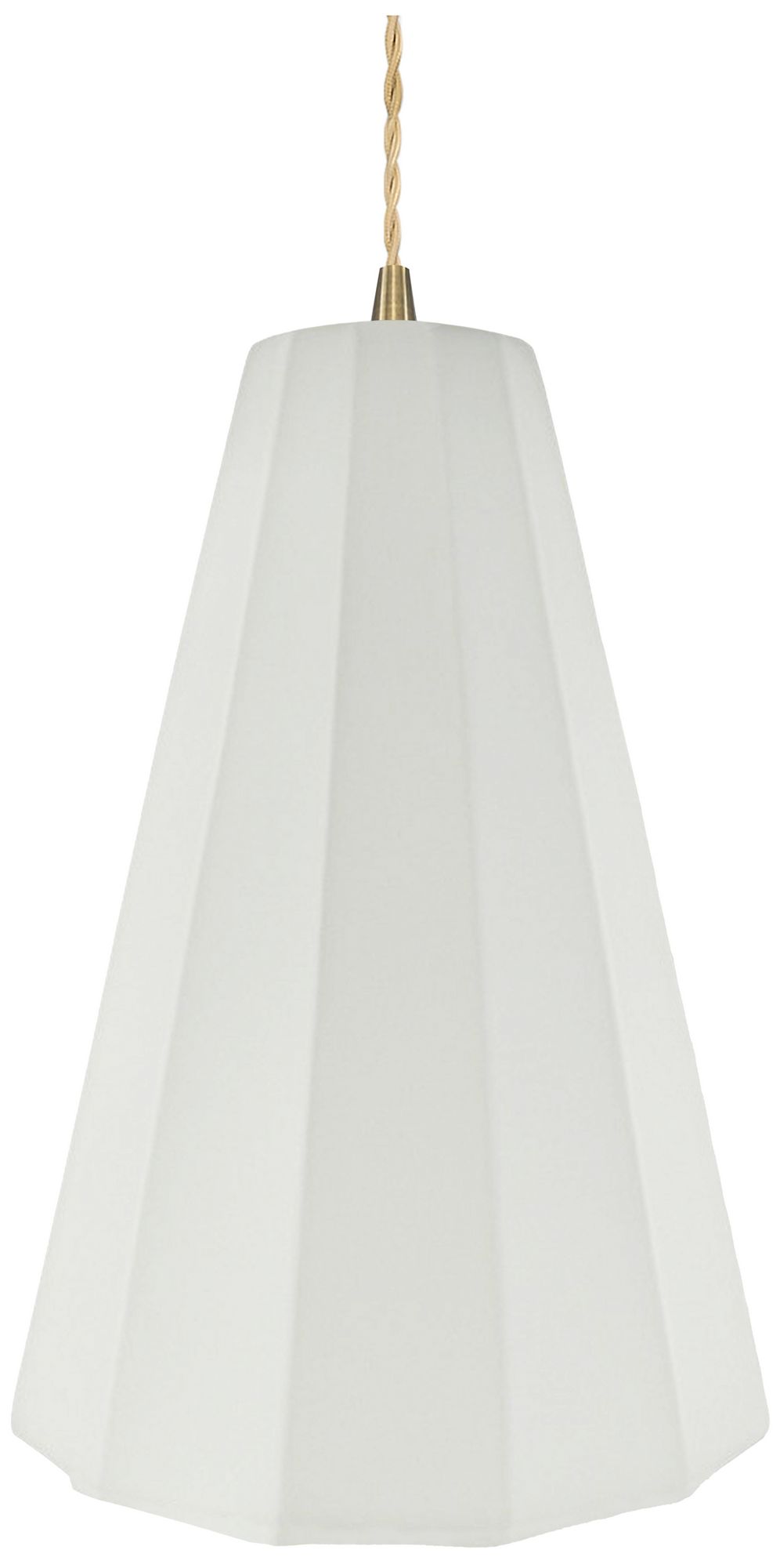 Image 2 Radiance Fluted 9" Wide Bisque Pendant With Brass Beige Twist Cord more views