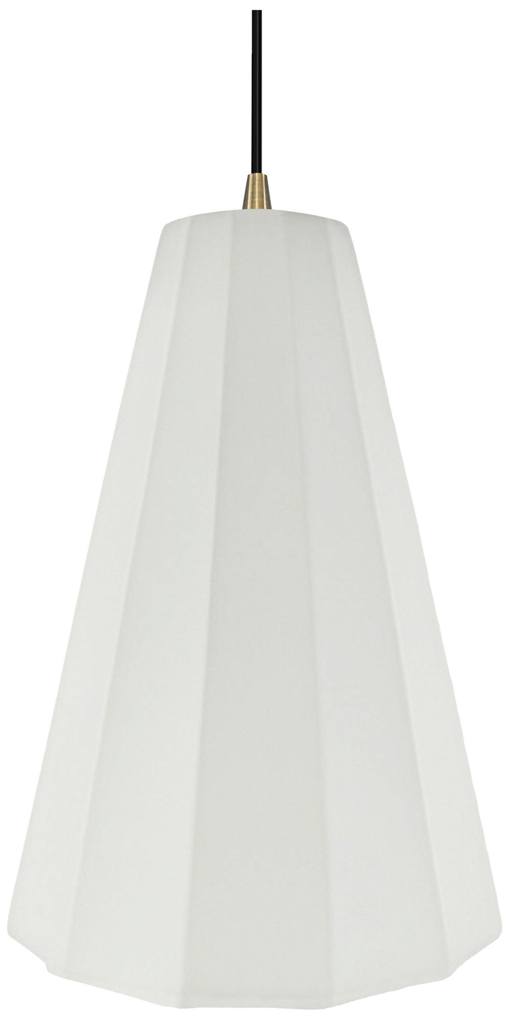 Image 2 Radiance Fluted 9" Wide Bisque Pendant With Brass Black Cord more views