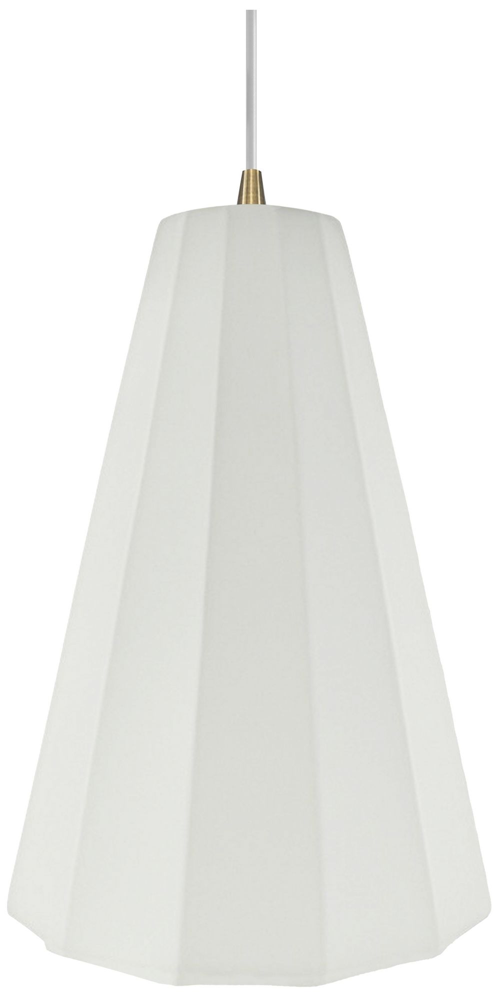 Image 2 Radiance Fluted 9" Wide Bisque Pendant With Brass White Cord more views