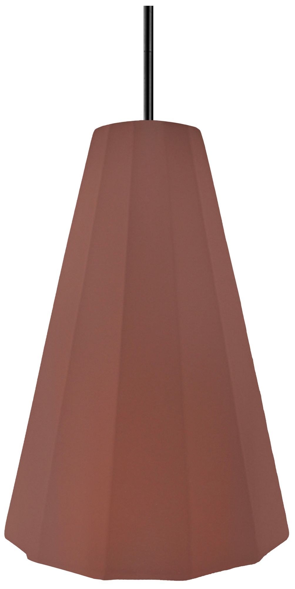 Image 2 Radiance Fluted 9" Wide Canyon Clay LED Pendant With Black Rigid Stem more views