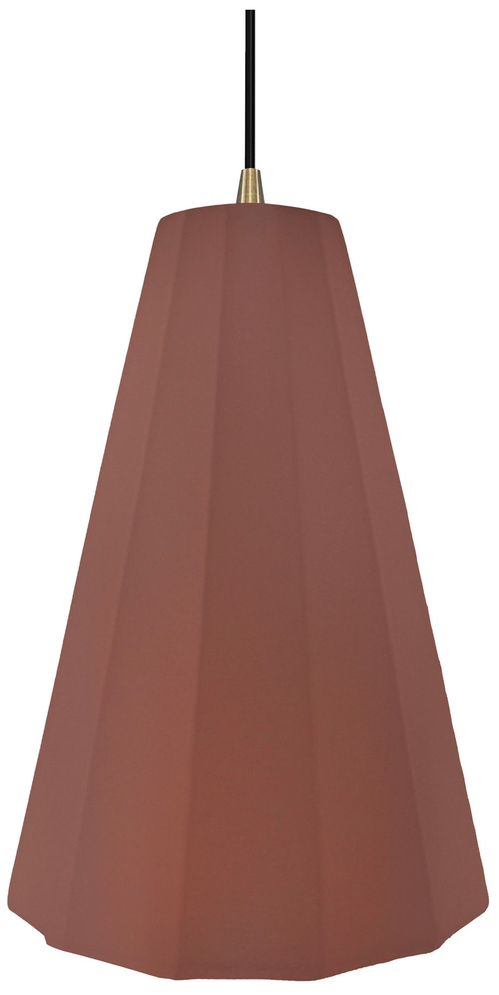 Image 2 Radiance Fluted 9" Wide Canyon Clay LED Pendant With Brass Black Cord more views