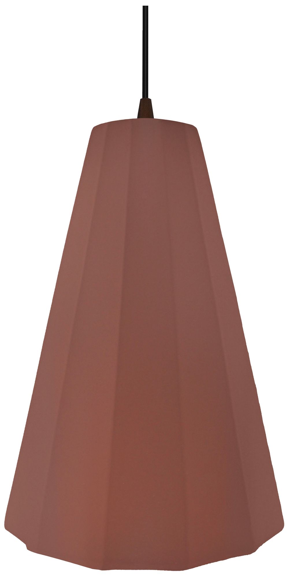 Image 2 Radiance Fluted 9" Wide Canyon Clay LED Pendant With Bronze Black Cord more views