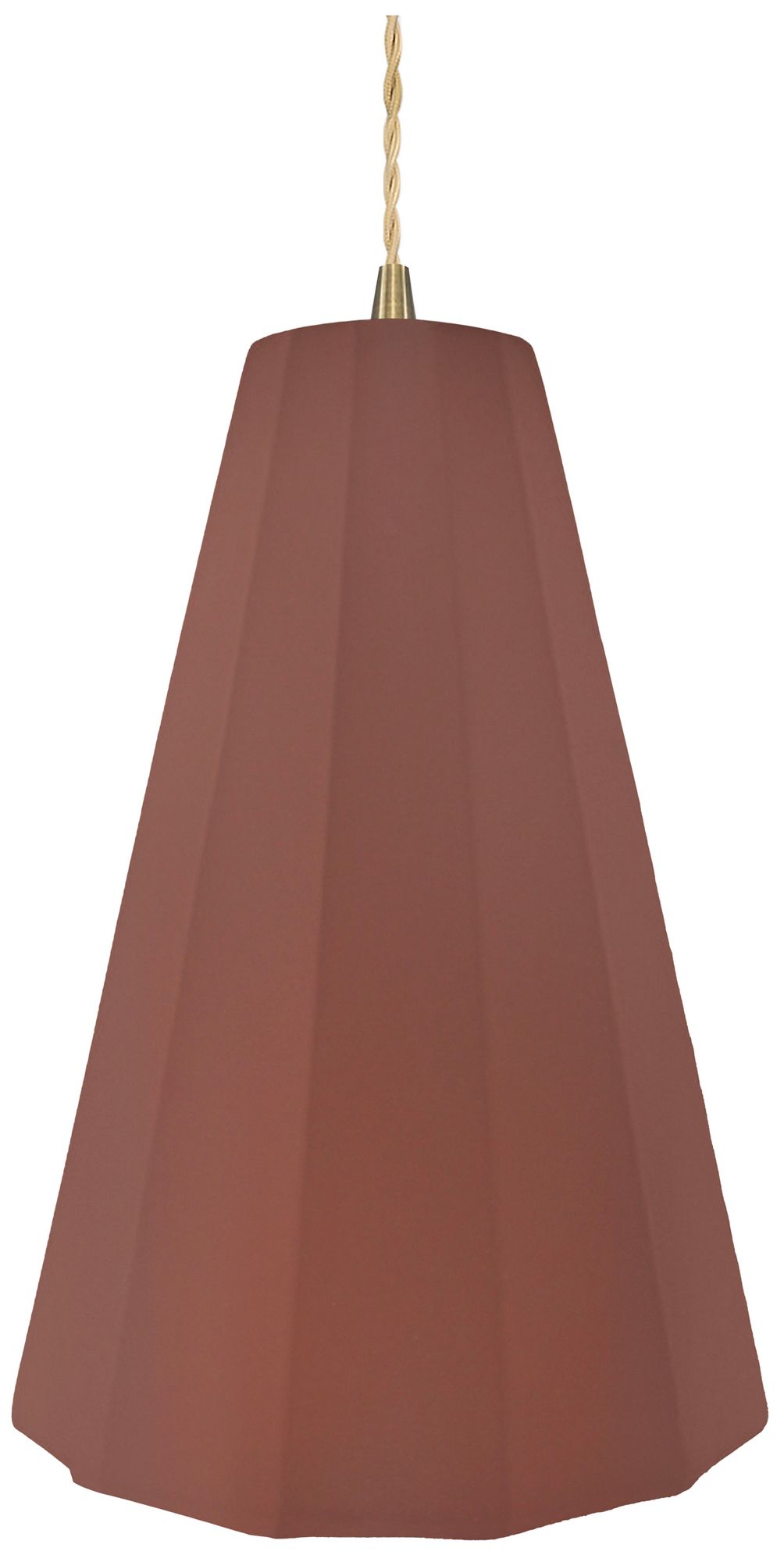 Image 2 Radiance Fluted 9" Wide Canyon Clay Pendant With Brass Beige Twist Cord more views